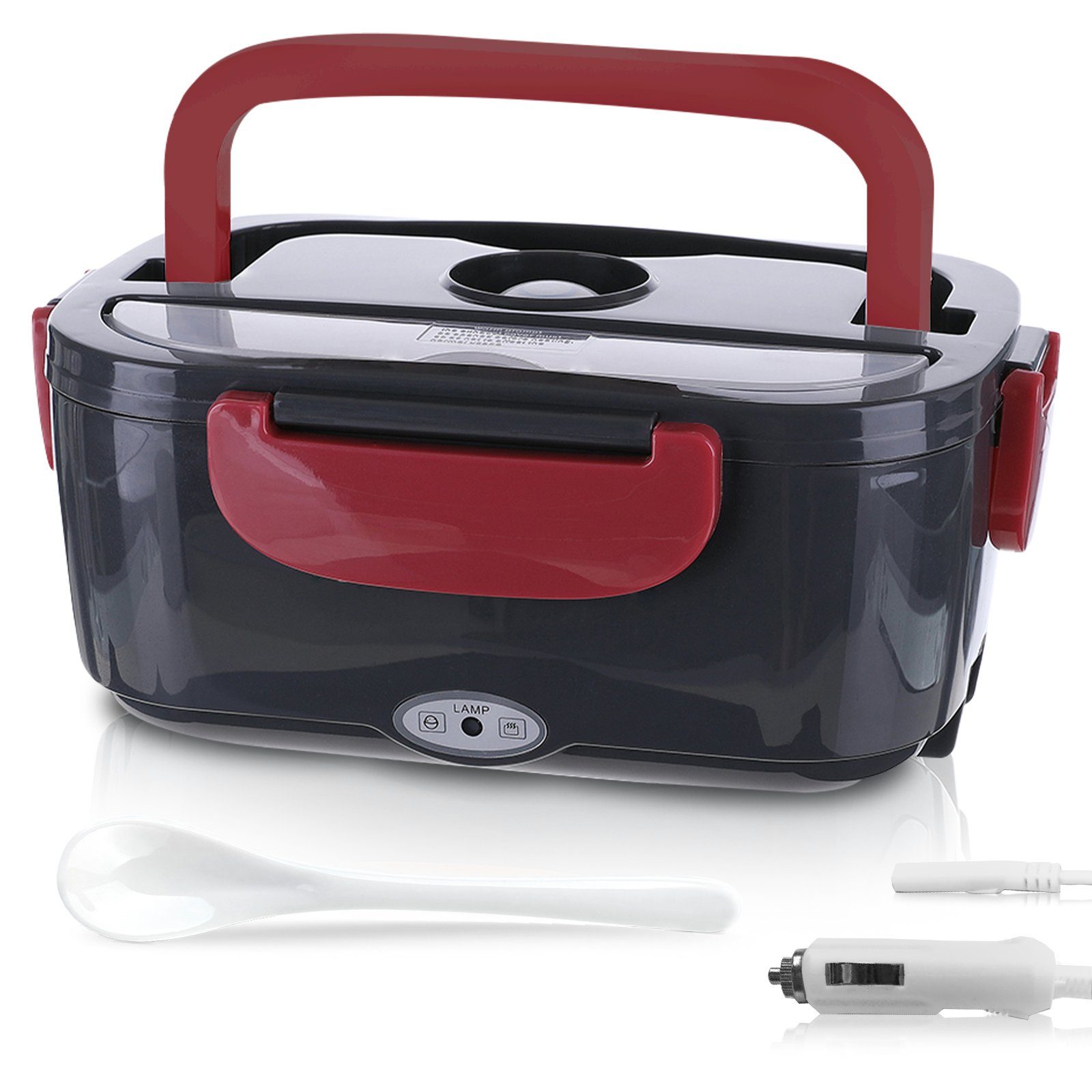 NASUM Elektrische Lunchbox mit Heizfunktion: Warme Mahlzeiten überall!, Kunststoff, hochwertige Edelstahl Verarbeitung