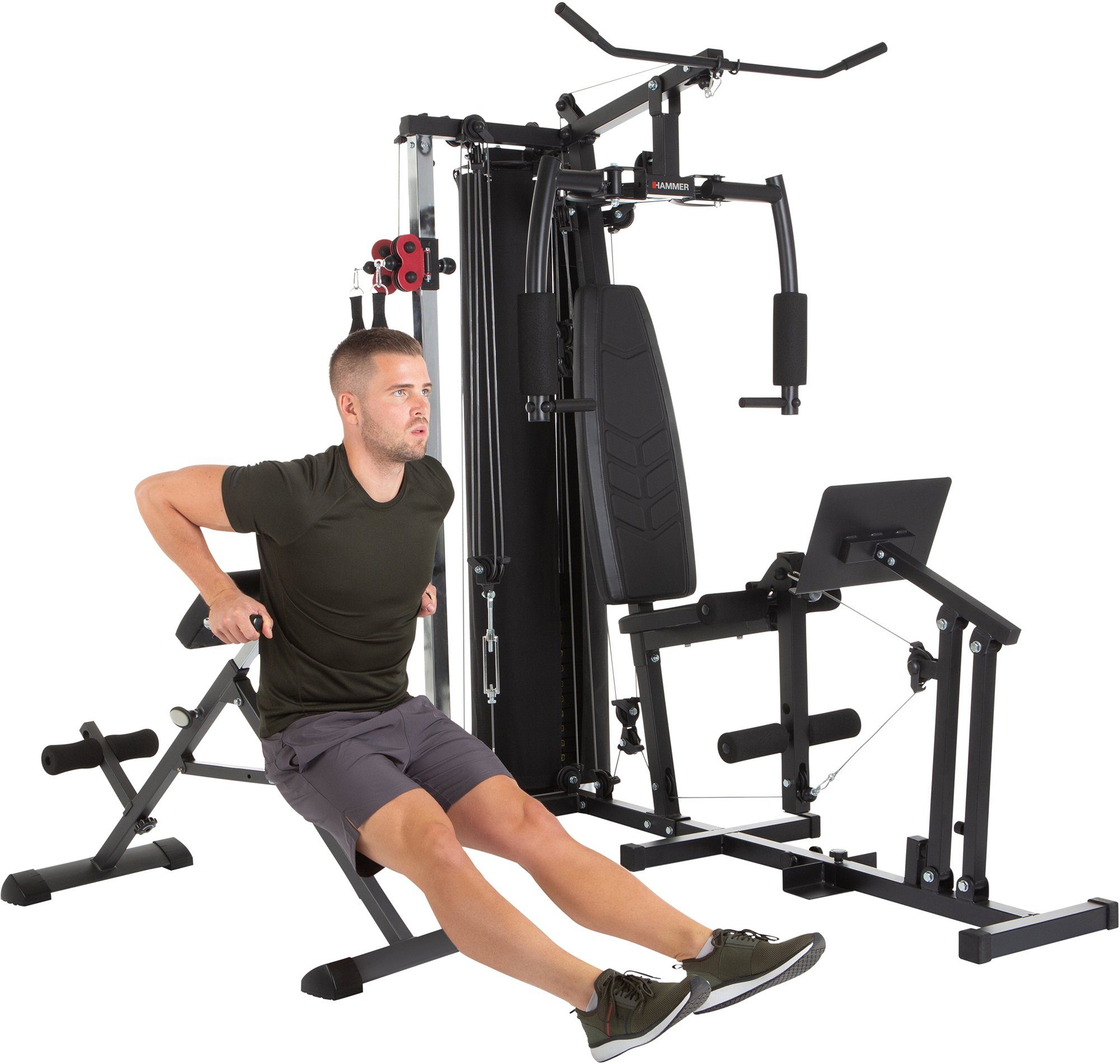 Hammer Kraftstation TX4, 12 Gewichtsblöcke (Seilzug, Butterflystange, Latzug, Ruderfunktion und mehr), max. Benutzergewicht 120 kg, max. Trainingsgewicht 80 kg