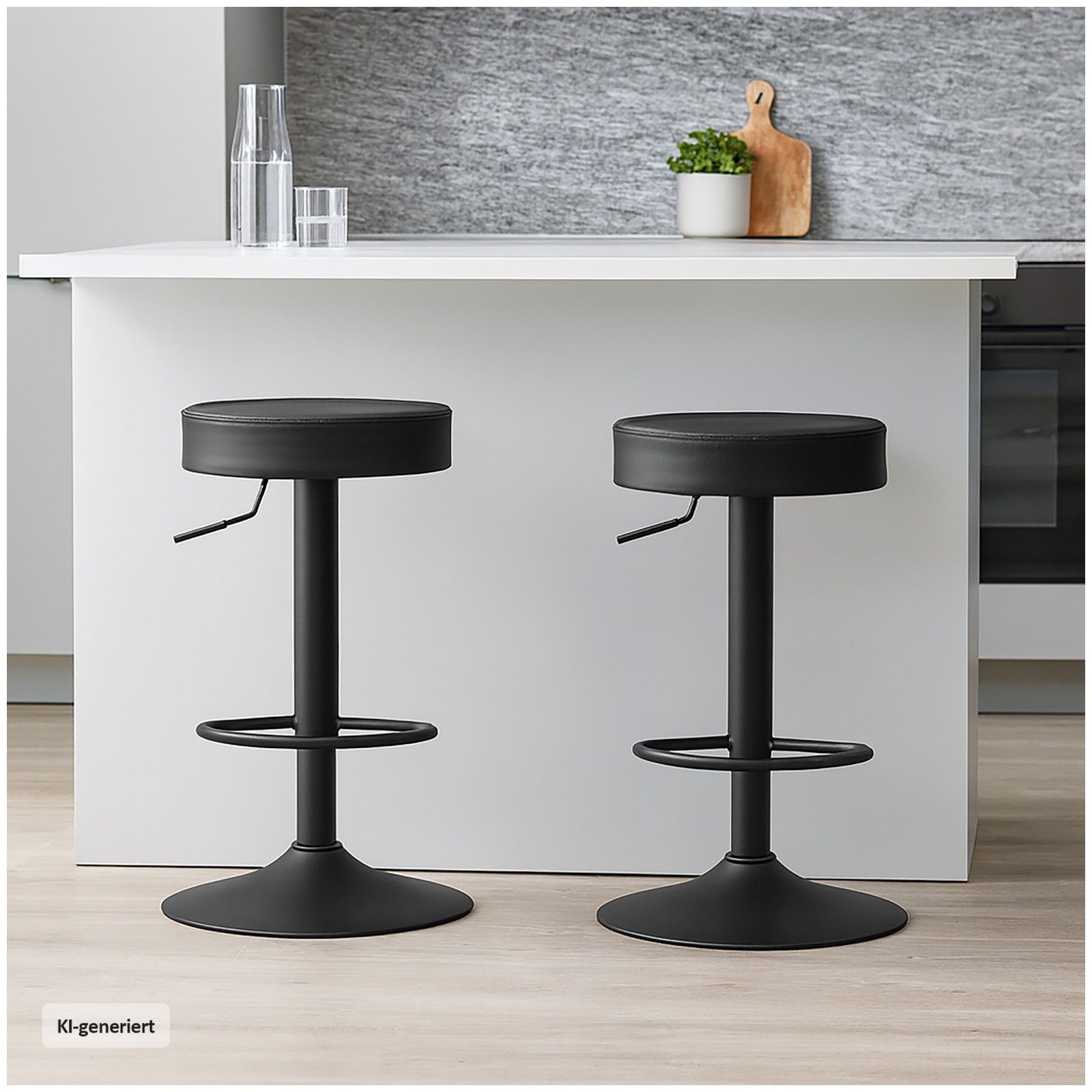 HTI-Living Barhocker Barhocker Schwarz 2er Set Mika (Set, 2 St., 2 Barhocker), Thekenstuhl Tresenhocker Küchenhocker Drehbar