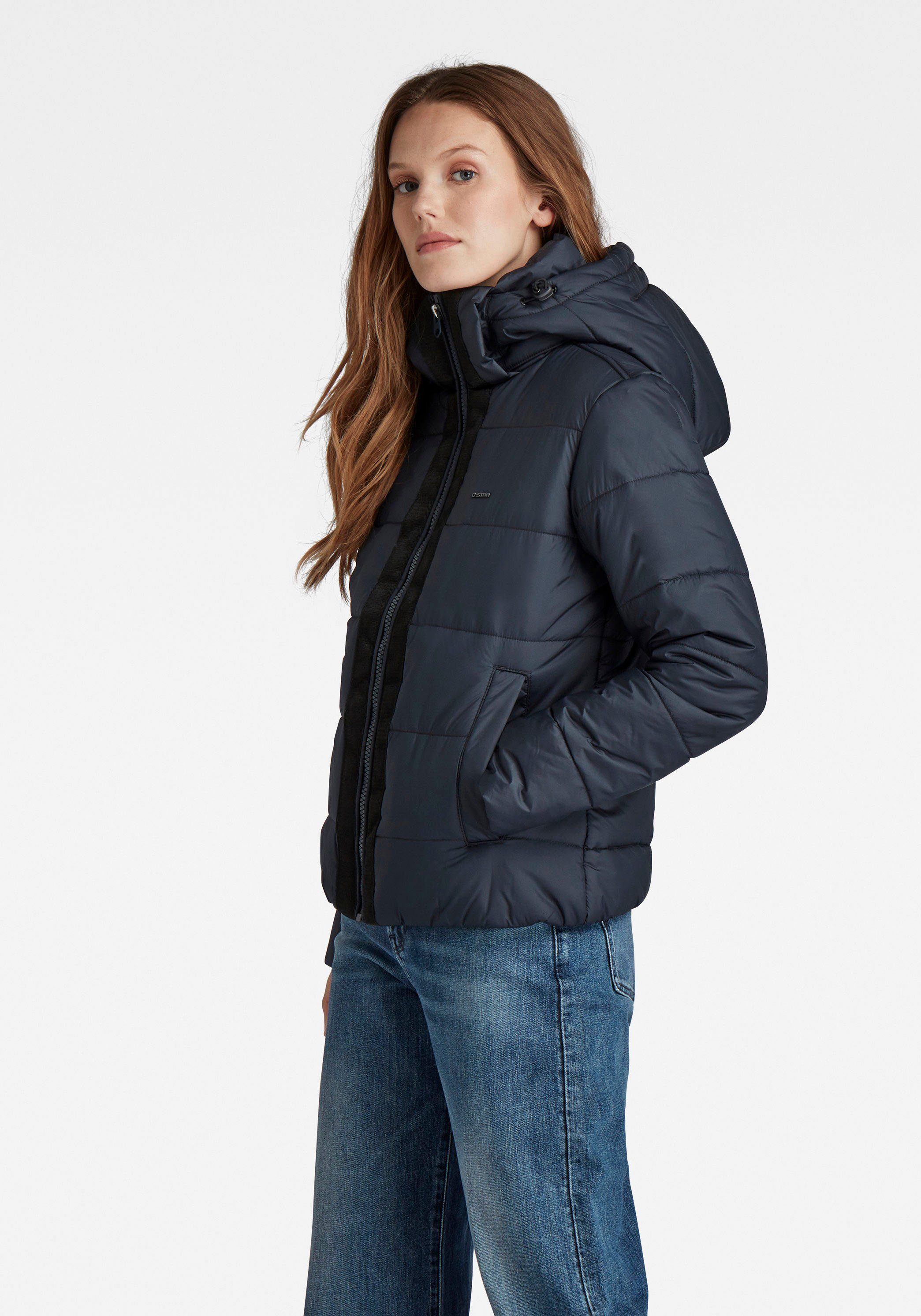 pdd G-Star RAW jacket Kinnschutz und Kapuze, Meefic salute Kordelzug Steppjacke hdd abnehmbarer mit (marine)