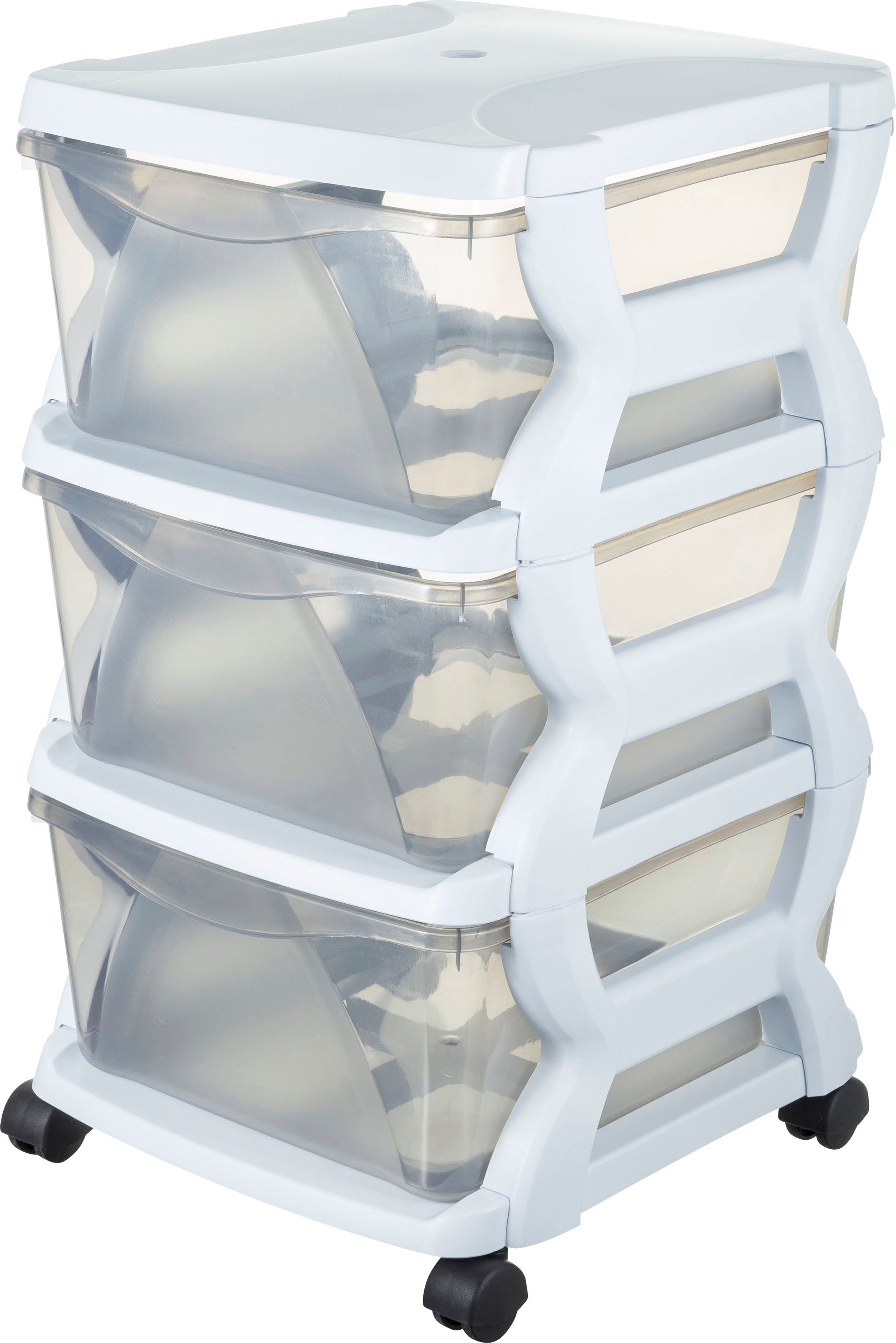 Bischof Bama Rollwagen Rolli, (4 St), 3 Boxen mit je 43,8 l Fassungsvermögen, Kunststoff