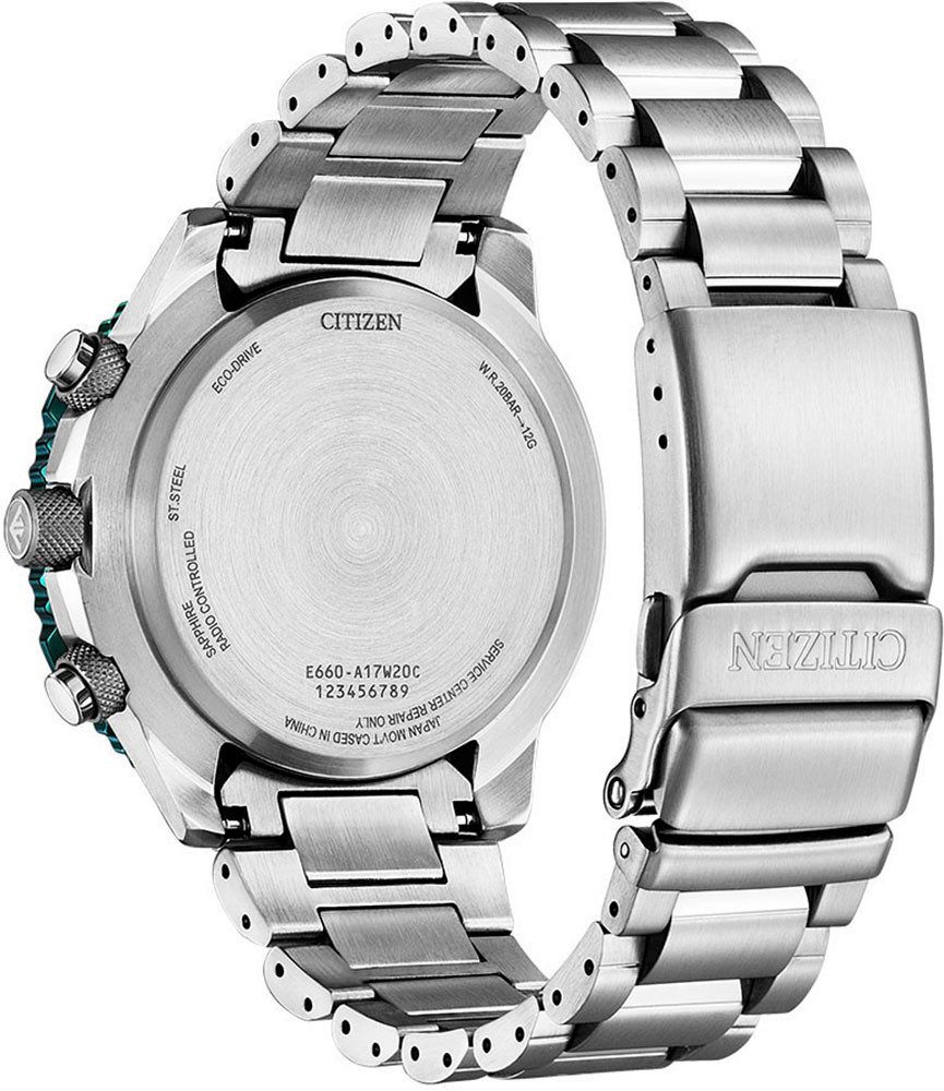 Citizen Funkchronograph Promaster Sky CB5004-59W, Armbanduhr, Herrenuhr, Solar, Stoppfunktion, bis 20 bar wasserdicht – Bild 4 von 4
