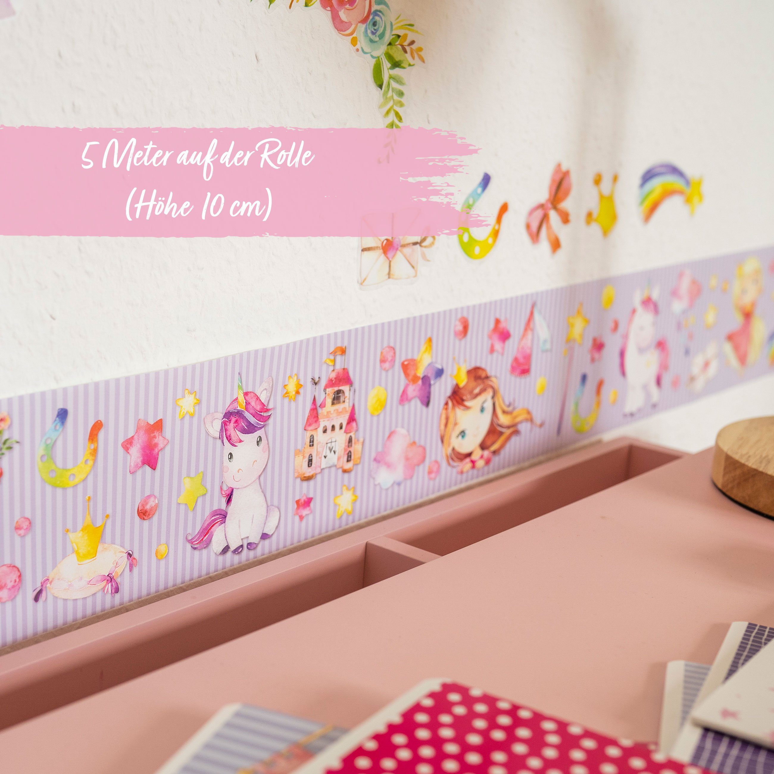 PAPIERDRACHEN Bordüre Papierdrachen Kinderbordüre, Bordüre für das Kinderzimmer – Bild 5 von 5