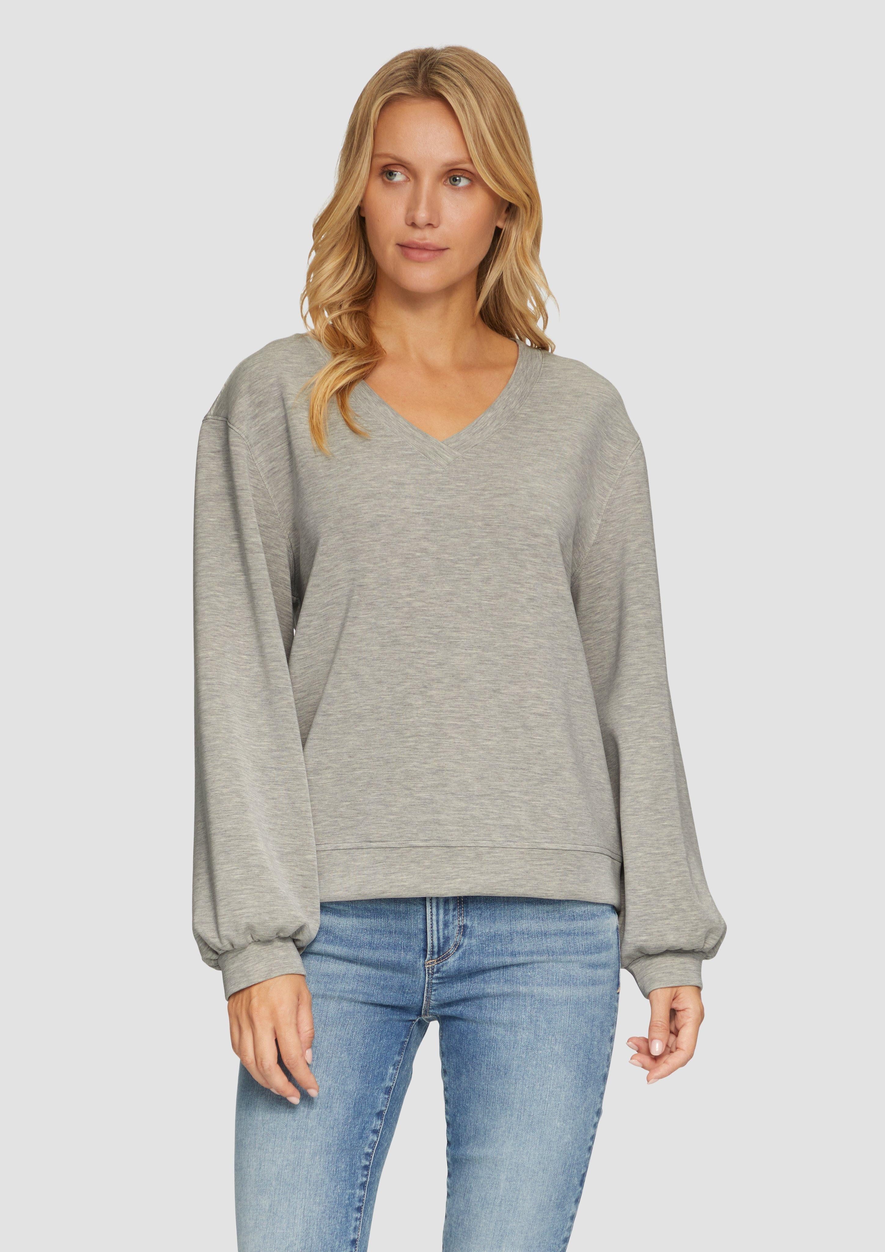 s.Oliver Sweatshirt Scuba-Sweatshirt mit V-Ausschnitt Blende günstig online kaufen
