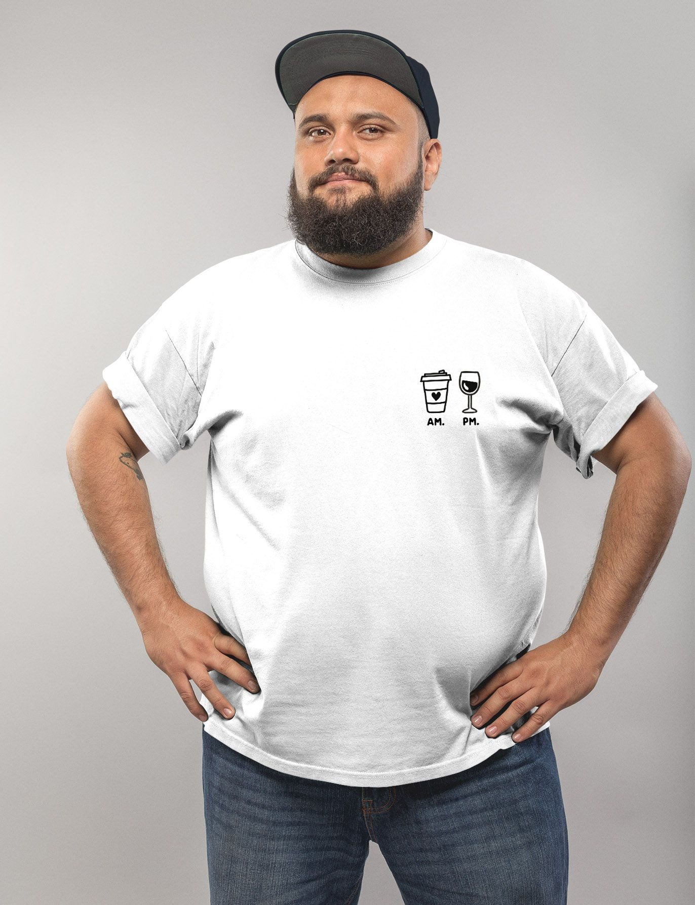 MoonWorks Print-Shirt Herren T-Shirt Kaffee Wein günstig online kaufen