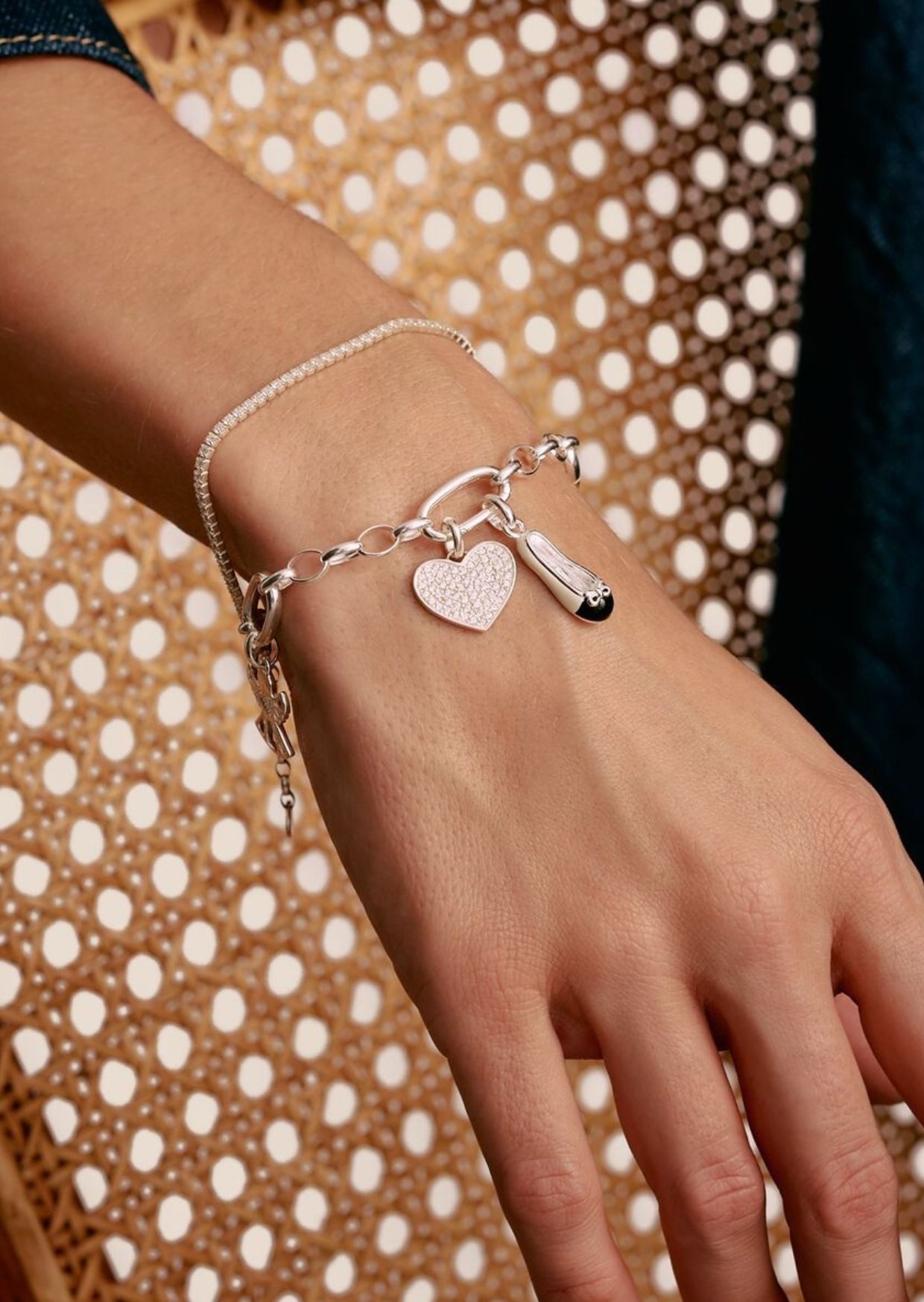 THOMAS SABO Armband Charm-Armband mit drei Connect-Gliedern aus Silber (Set)