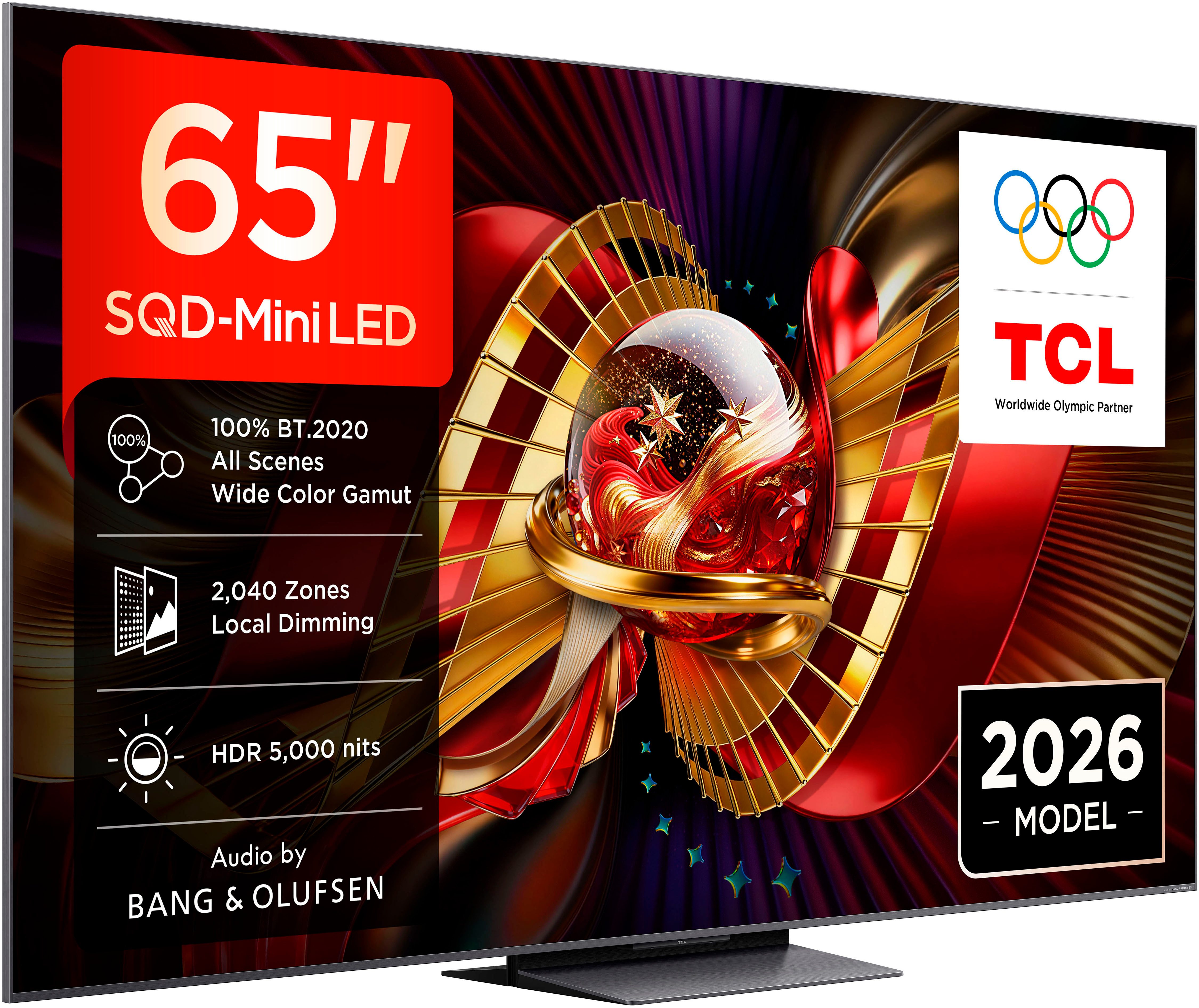TCL 65C8LX1 Mini-LED-Fernseher (164 cm/65 Zoll, 4K Ultra HD, Google TV, SQD-Mini LED, HDR 6000 Nits, 100%BT.2020, 144Hz, AiPQ Pro,Dolby Vision)