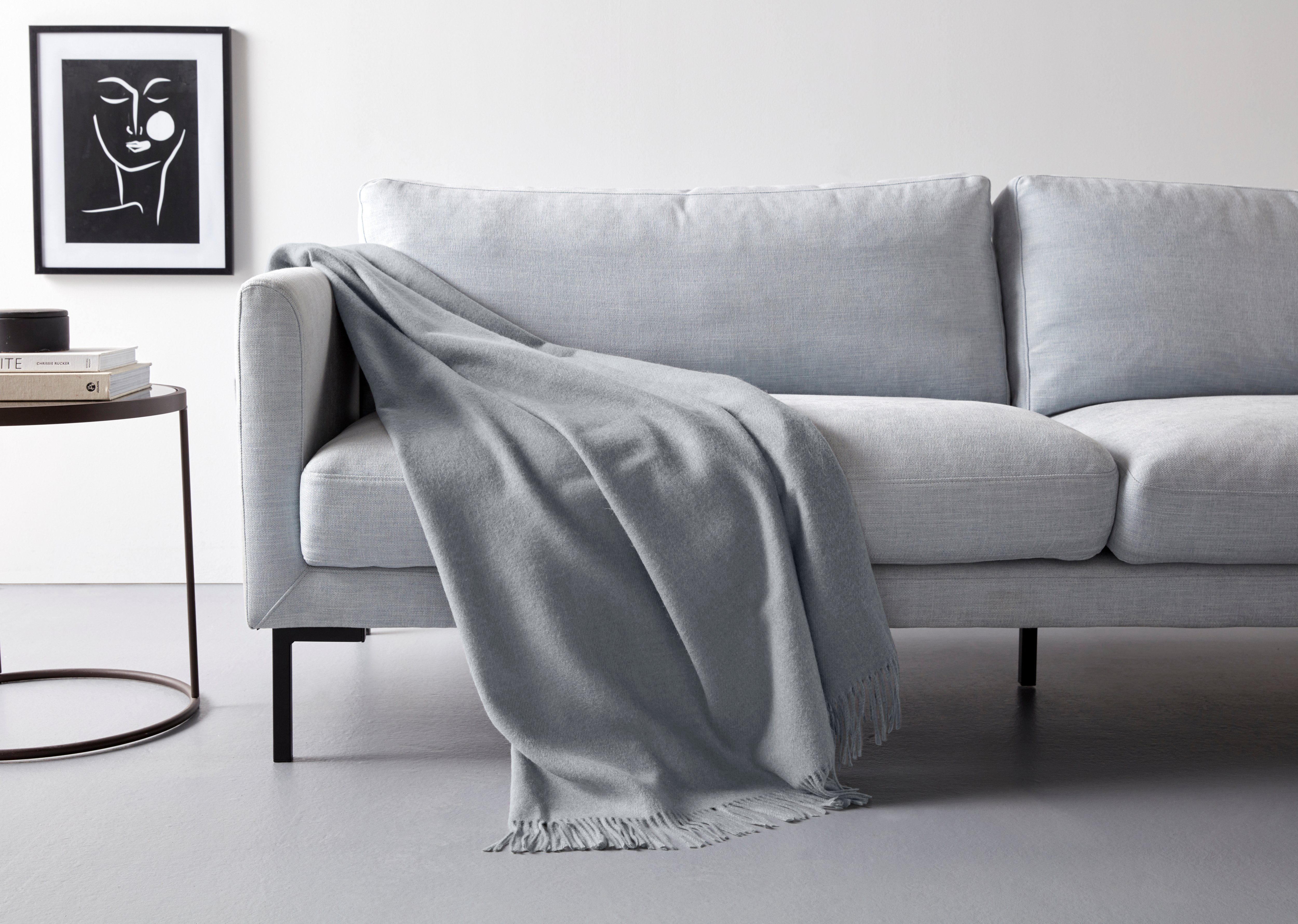 Plaid Jacquard garngefärbt Kuscheldecke anschmiegsam weich Wohndecke, OTTO home, 130 x 170 cm (Breite x Länge), in zarten Farben, mit Fransen – Bild 2 von 4