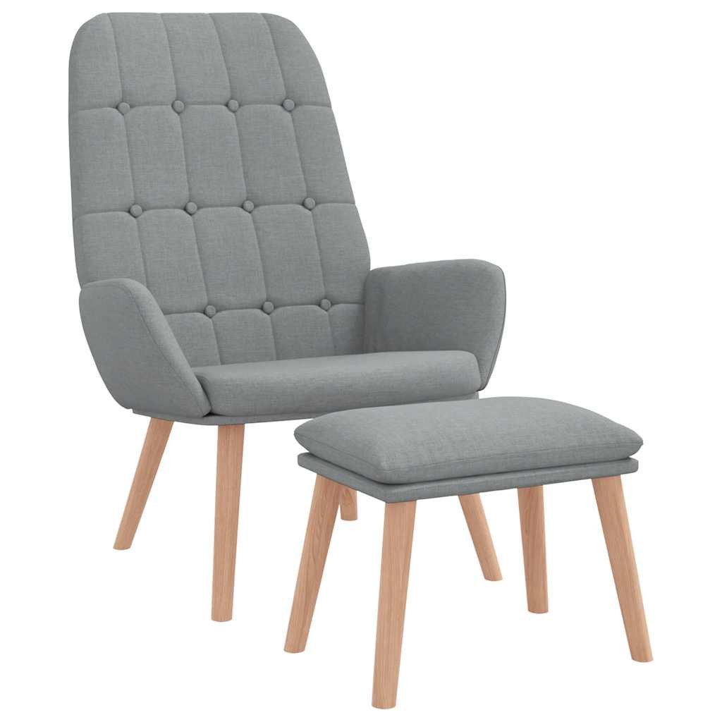 vidaXL Sessel Relaxsessel mit Hocker Hellgrau günstig online kaufen