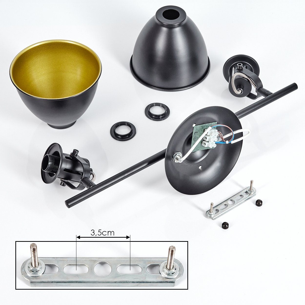 hofstein Deckenleuchte »Orroli« Deckenlampe aus Metall in Schwarz/Gold, ohne Leuchtmittel, mit verstellbaren Strahlern, 2xE14, Spot im Retro/Vintage Design. € 29,99