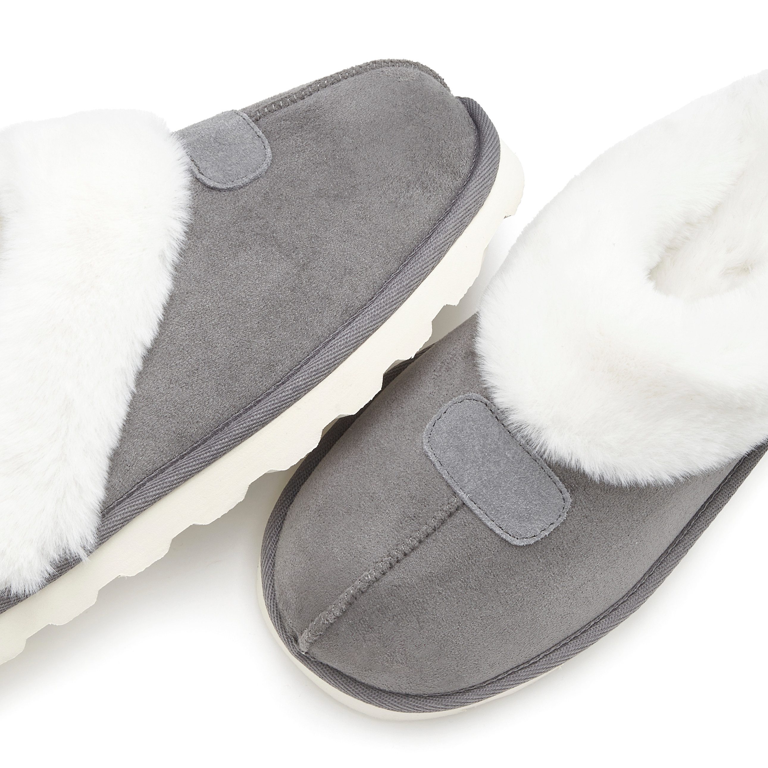 Vivance Dreams by Lascana Plüsch Hausschuh, Pantoffeln, Clogs, Schlappen, Pantolette, Hausschuh mit Warmfutter VEGAN – Bild 4 von 5