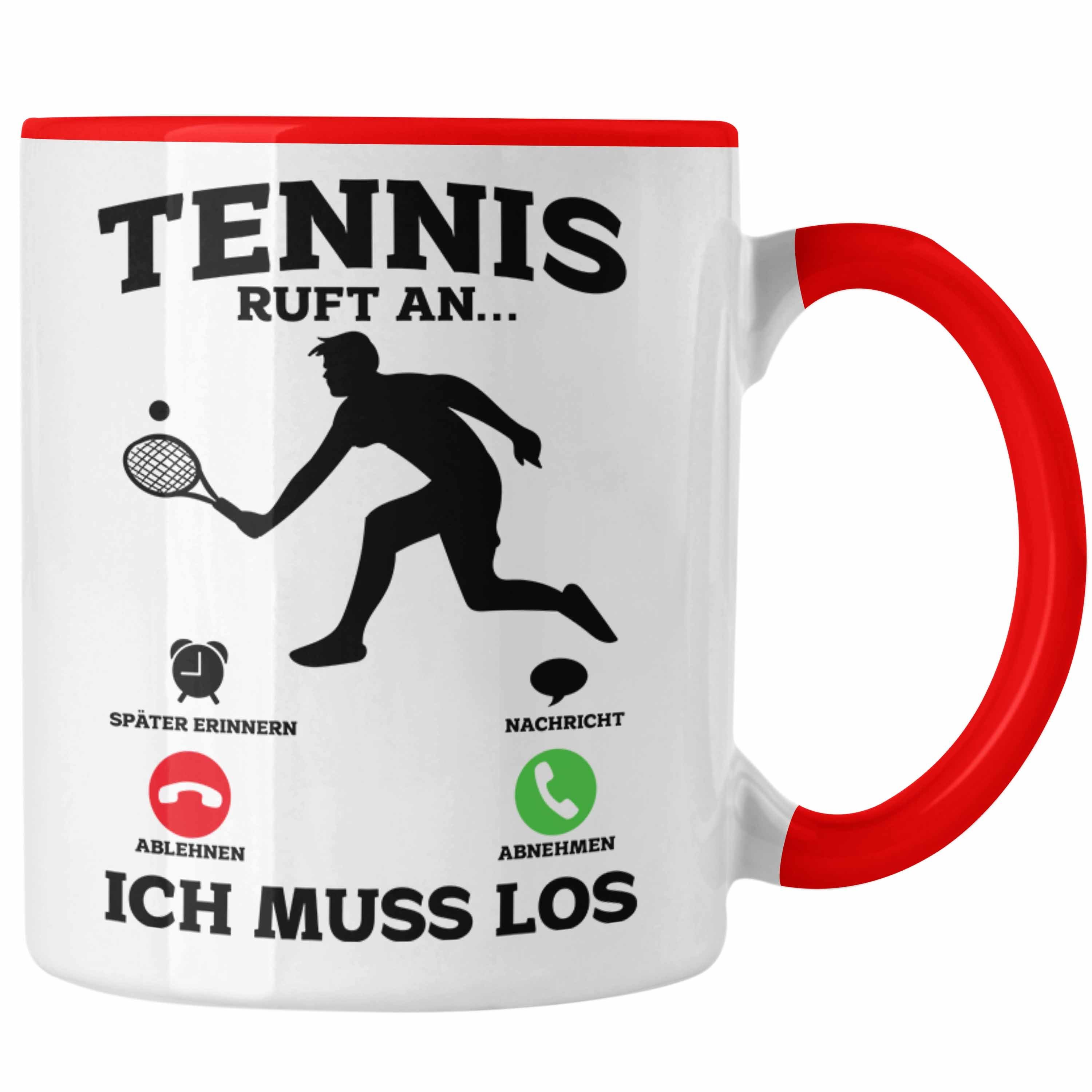 Trendation Tasse Tennis Tasse Geschenk Lustige Tasse Tennisfans - Geschenkidee Tennissp Rot