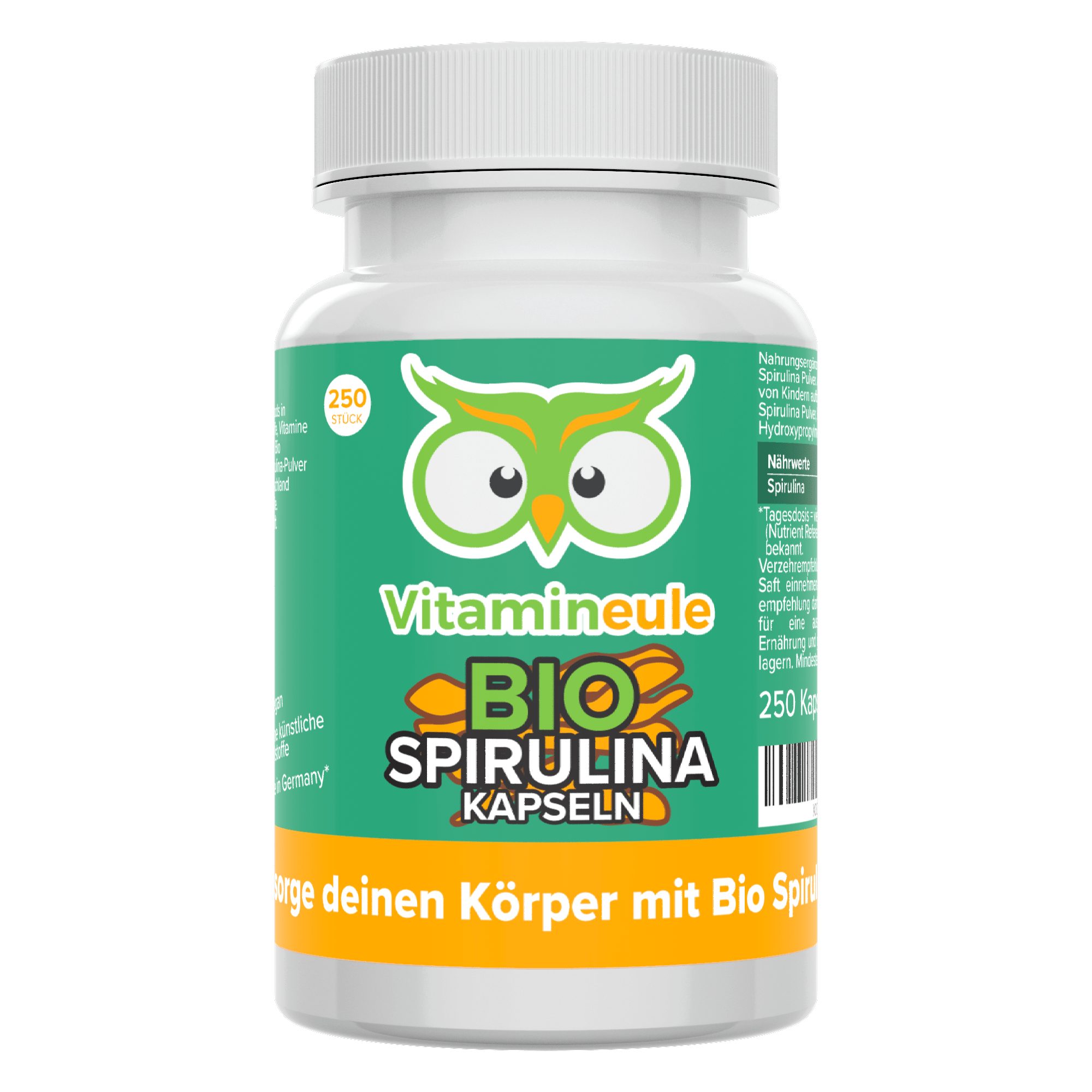 Bio Spirulina Kapseln - 500 mg Pulver - Kapsel