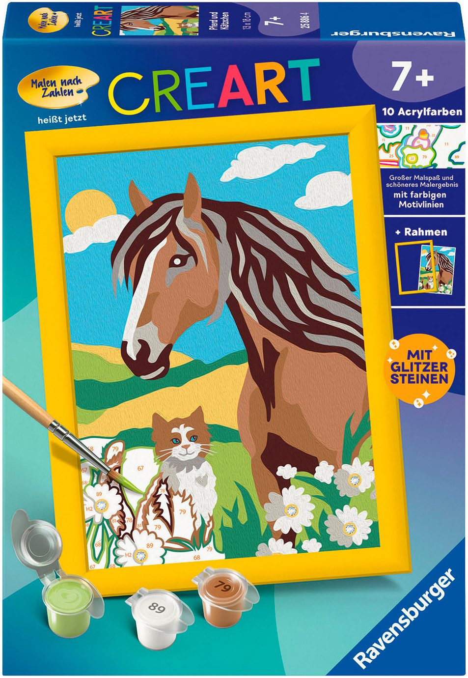 Ravensburger Malen nach Zahlen CreArt, Pferd und Kätzchen, Made in Europe