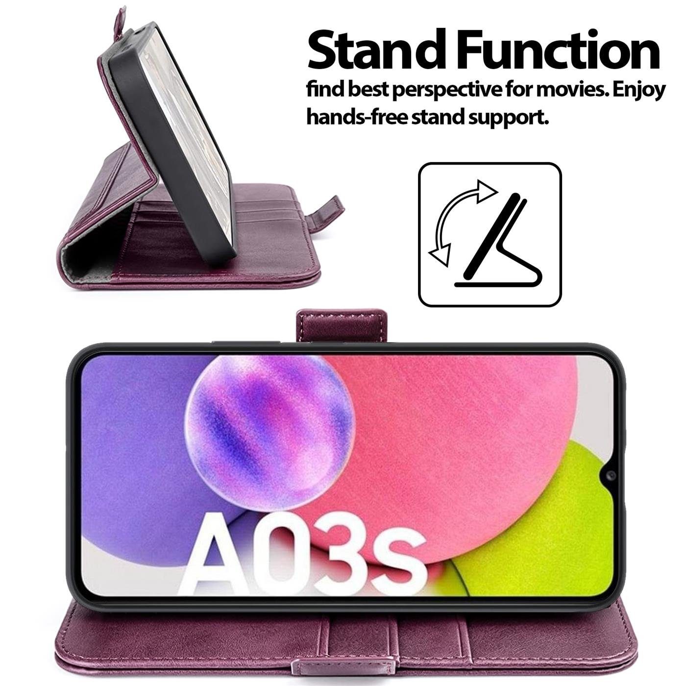 CoolGadget Handyhülle Book Case Elegance Tasche für Samsung Galaxy A03s 6,5 Zoll, Hülle Magnet Klapphülle Flip Case für Samsung Galaxy A03s Schutzhülle