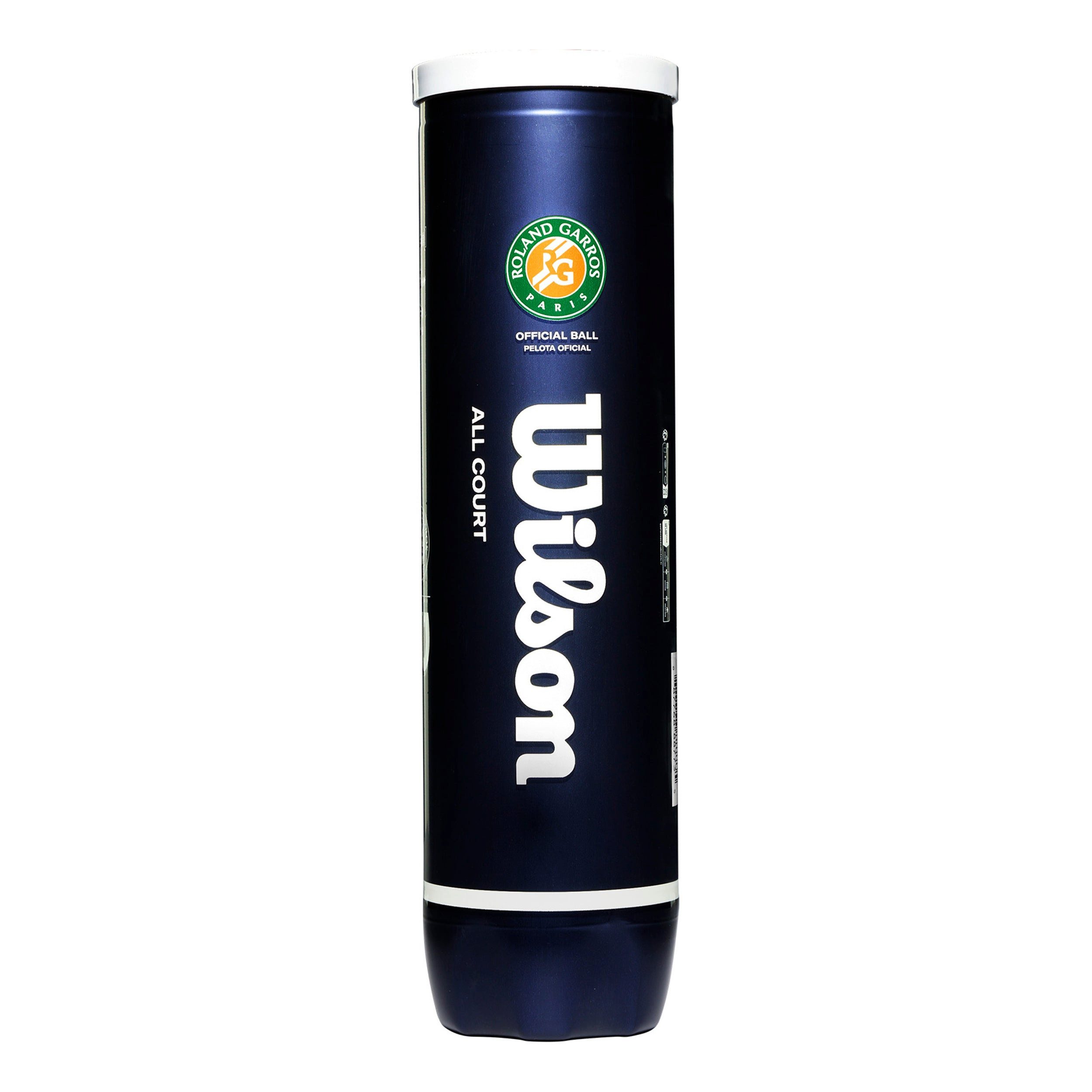 Wilson Tennisball Roland Garros All Court - 4 Tennisbälle - Innendruckball - (4er Dose)