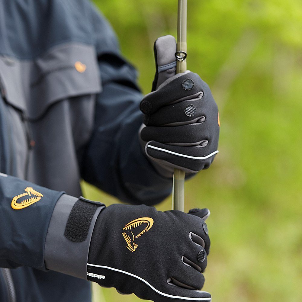 Handschuhe Savage Outdoor Innenfutter Linien, Weiches - GLOVE Gear M Refletierende XL WINTER Angeln Winddicht, Anglerhandschuhe Angelhandschuhe
