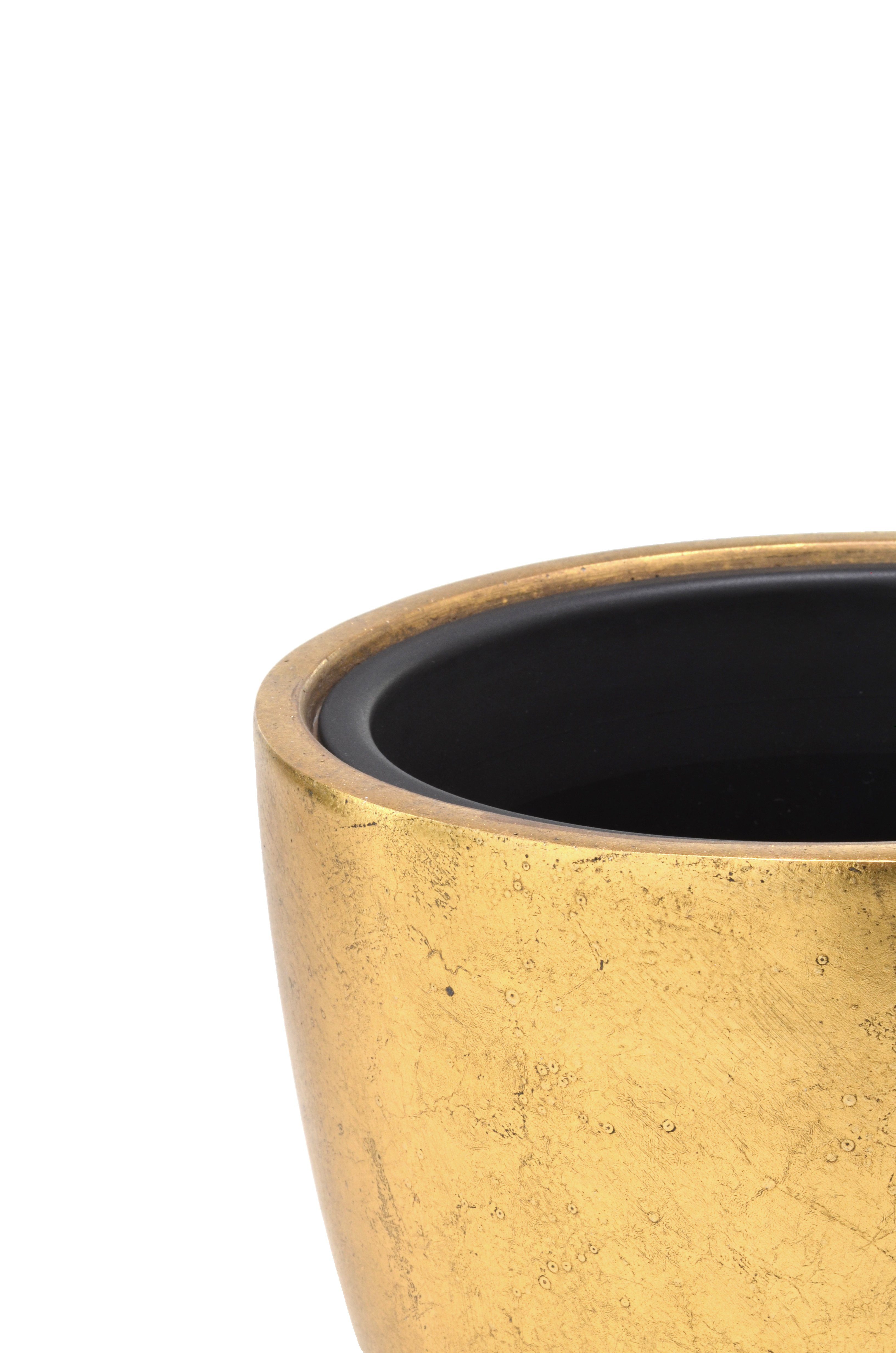 Flingora Pflanzkübel Faye, mit Einsatz - Fiberglas - Indoor - Gold - Ø 30 c günstig online kaufen