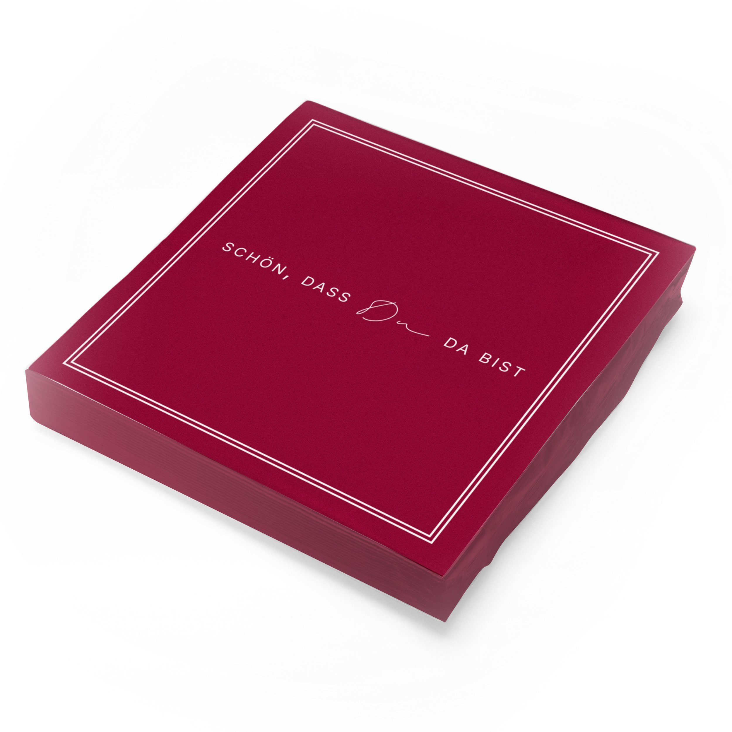 itenga Papierserviette ITENGA 20x Servietten Schön dass du da bist V3 bordeaux rot