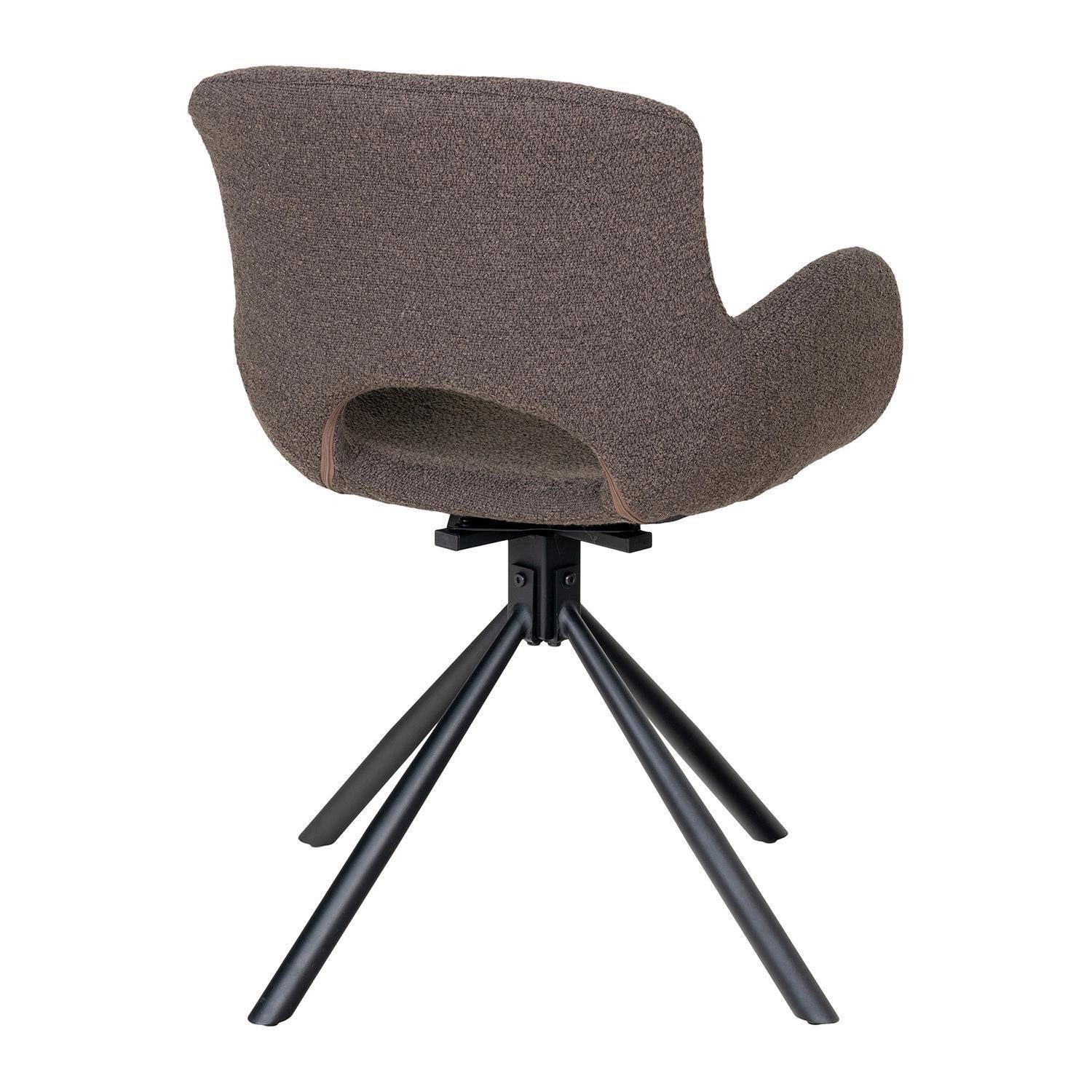 House Nordic Esszimmerstuhl AMORIM DINING, Schwarz, Braun, Boucléstoff, (1 St), Metallgestell, B 59 x H 83 x T 58 cm