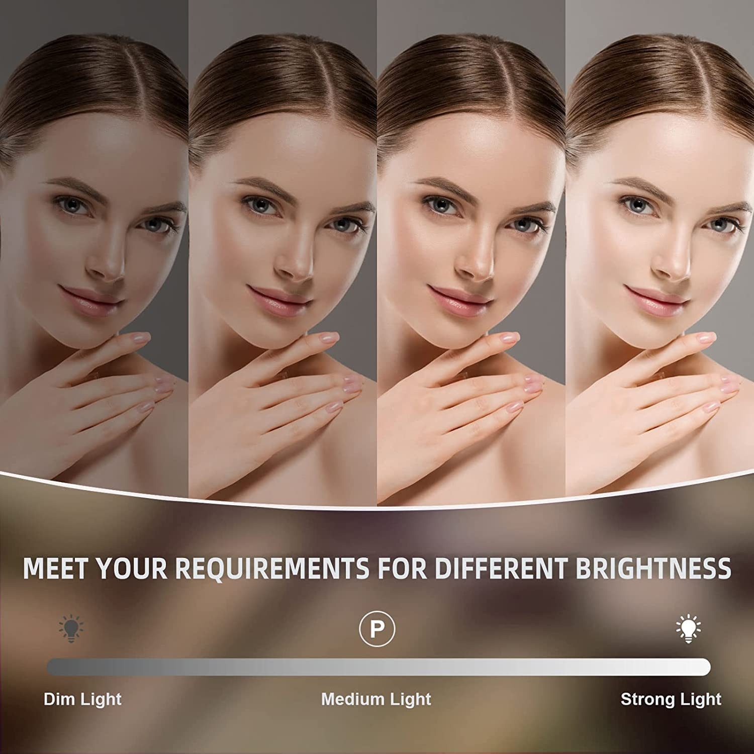 Dripex Schminkspiegel Hollywood Spiegel mit 12/14/15 LED, 3 Lichtfarben Dimmfunktion