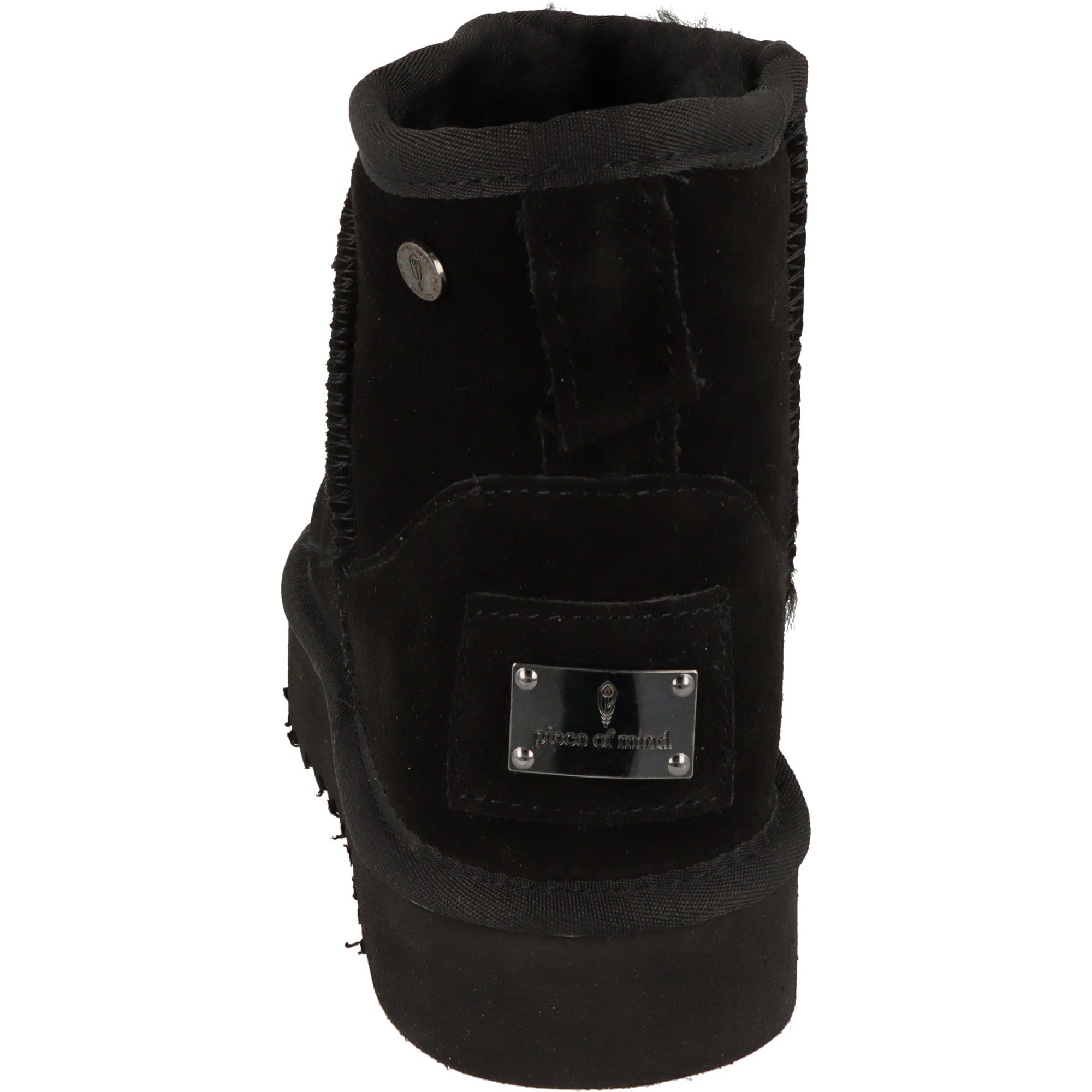 264-713 Gefüttert Leder piece Stiefel mind. Schuhe Plateau of Black Winterboots Damen