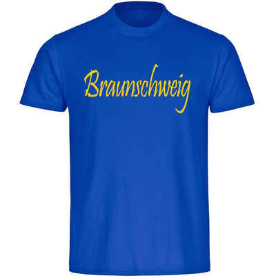 multifanshop T-Shirt Herren Braunschweig - Schriftzug - Männer