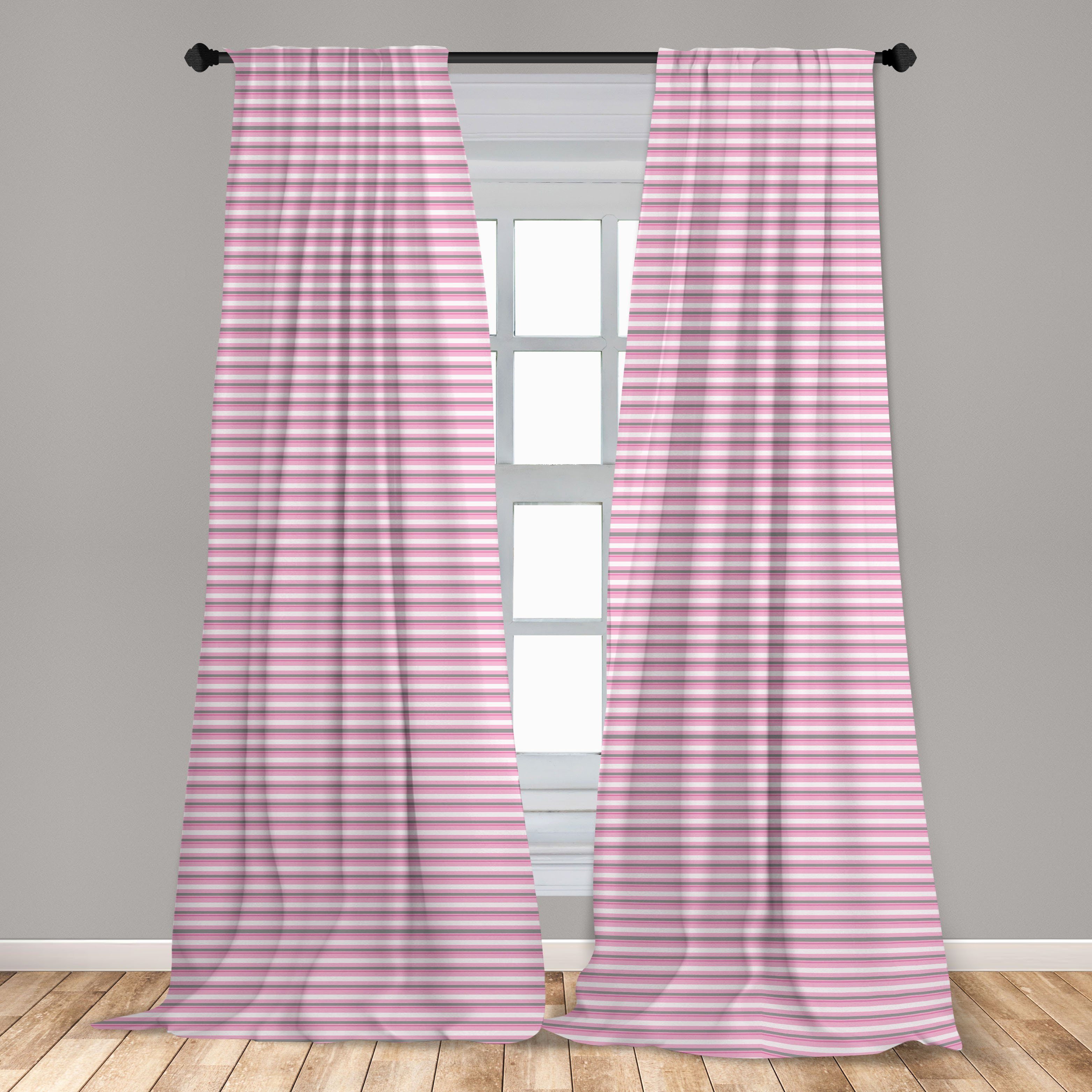 Microfaser, Stripes Abakuhaus, Wohnzimmer Tones Gardine Schlafzimmer Pink für Dekor, Geometrisch Vorhang