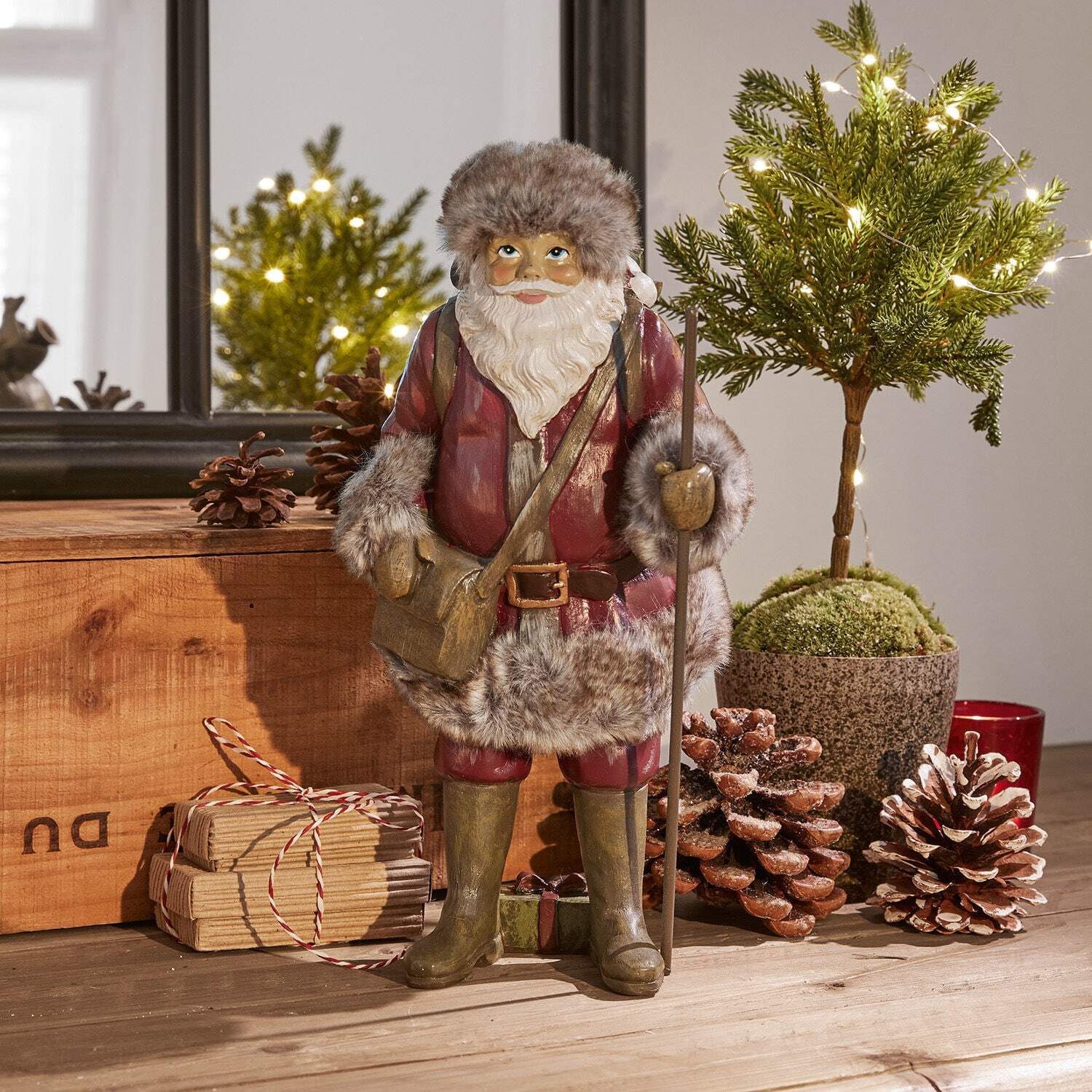 Mirabeau Weihnachtsfigur Weihnachtsmann Geney antikbraun/antikrot (kein günstig online kaufen