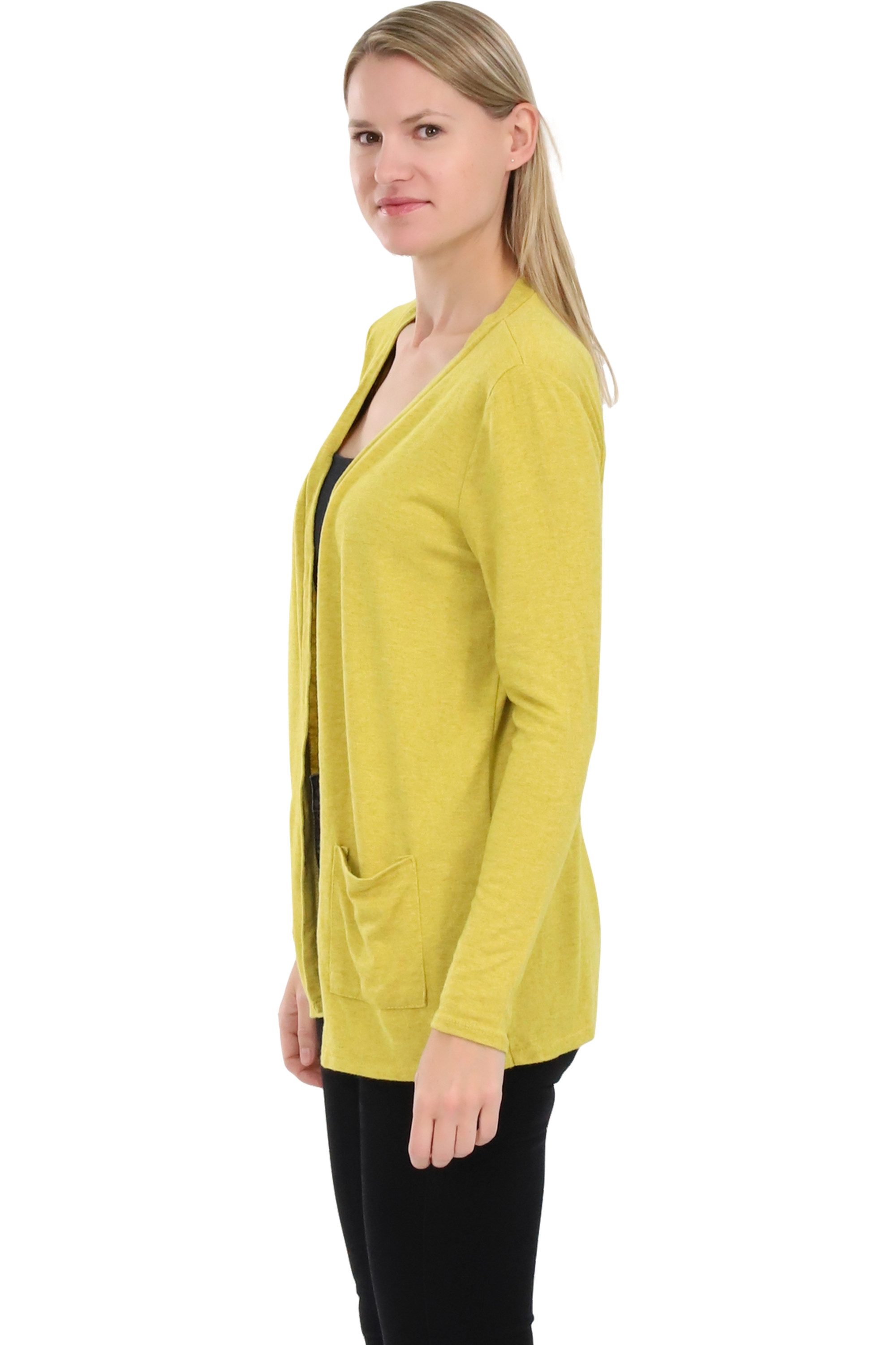 malito more than fashion Cardigan malito Damen Cardigan, Strickjacke mit Taschen, dünne Jacke, feiner Feinstrick Jacke mit Eingriffstaschen