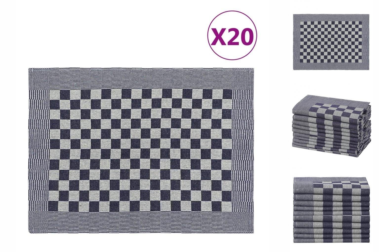 vidaXL Handtuch Geschirrtücher 20 Stk Blau und Weiß 50x70 cm Baumwolle