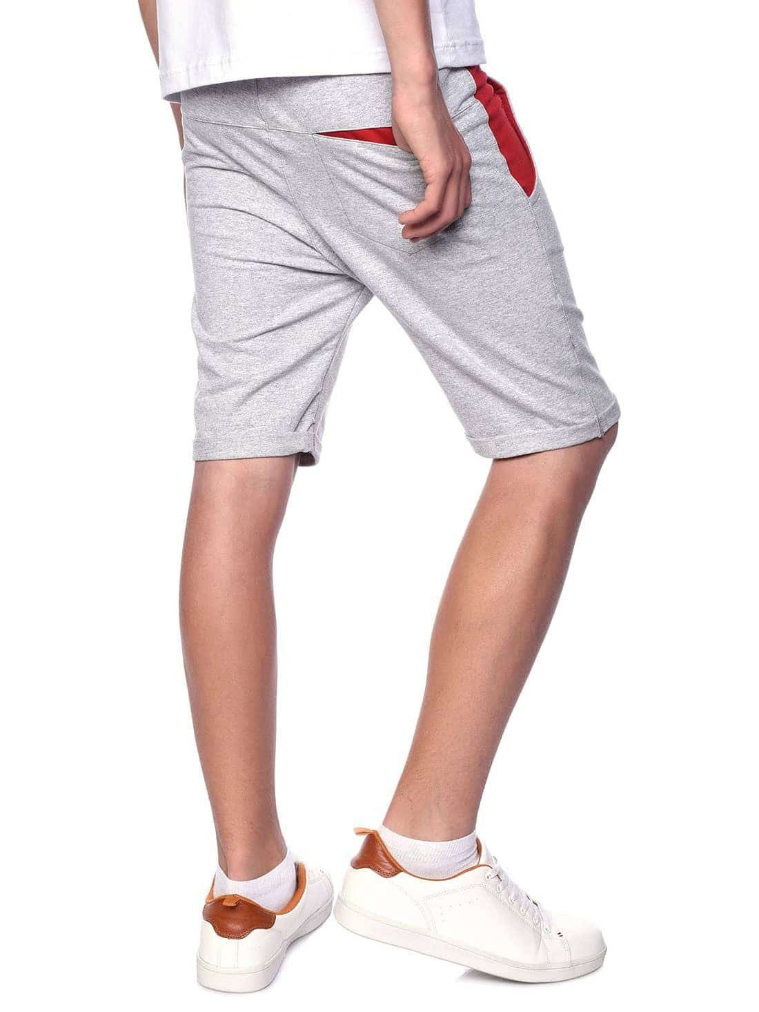 Casual Kinder Shorts BEZLIT (1-tlg) Grau-Rot Bermudas Stoff Jungen