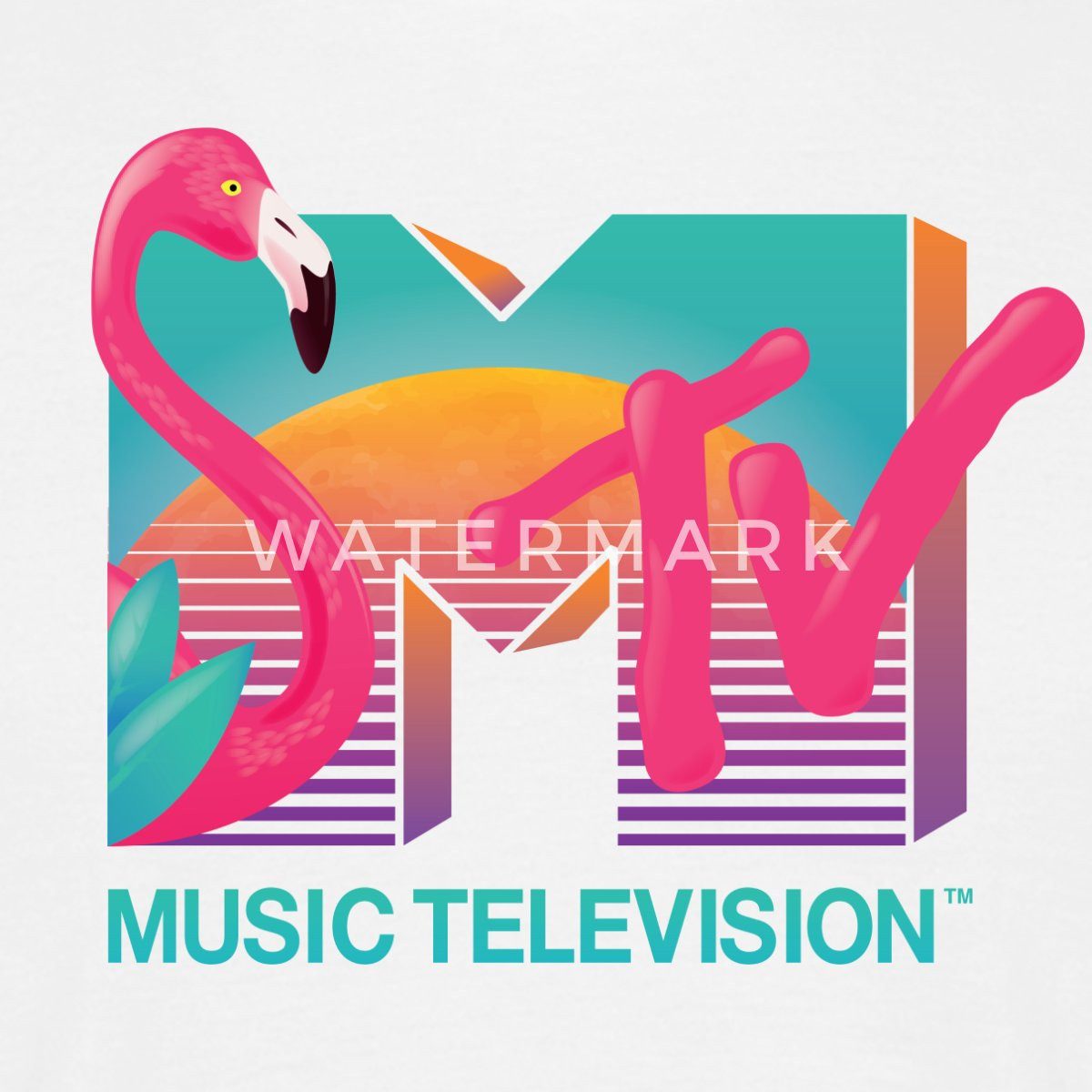 Spreadshirt T-Shirt MTV Music Television Flamingo-Logo günstig online kaufen