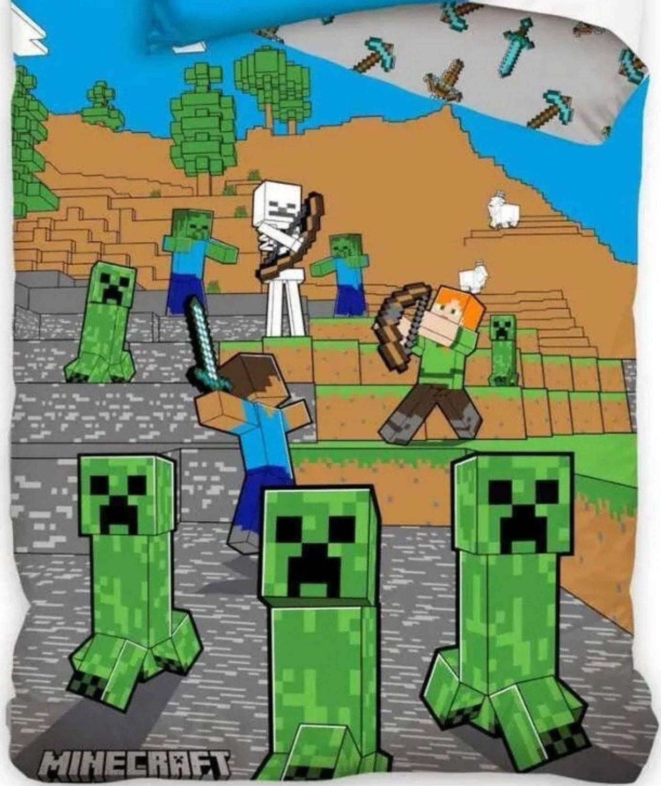 Carbotex Bettwäsche Minecraft - Wende-Bettwäsche-Set, Gaming günstig online kaufen