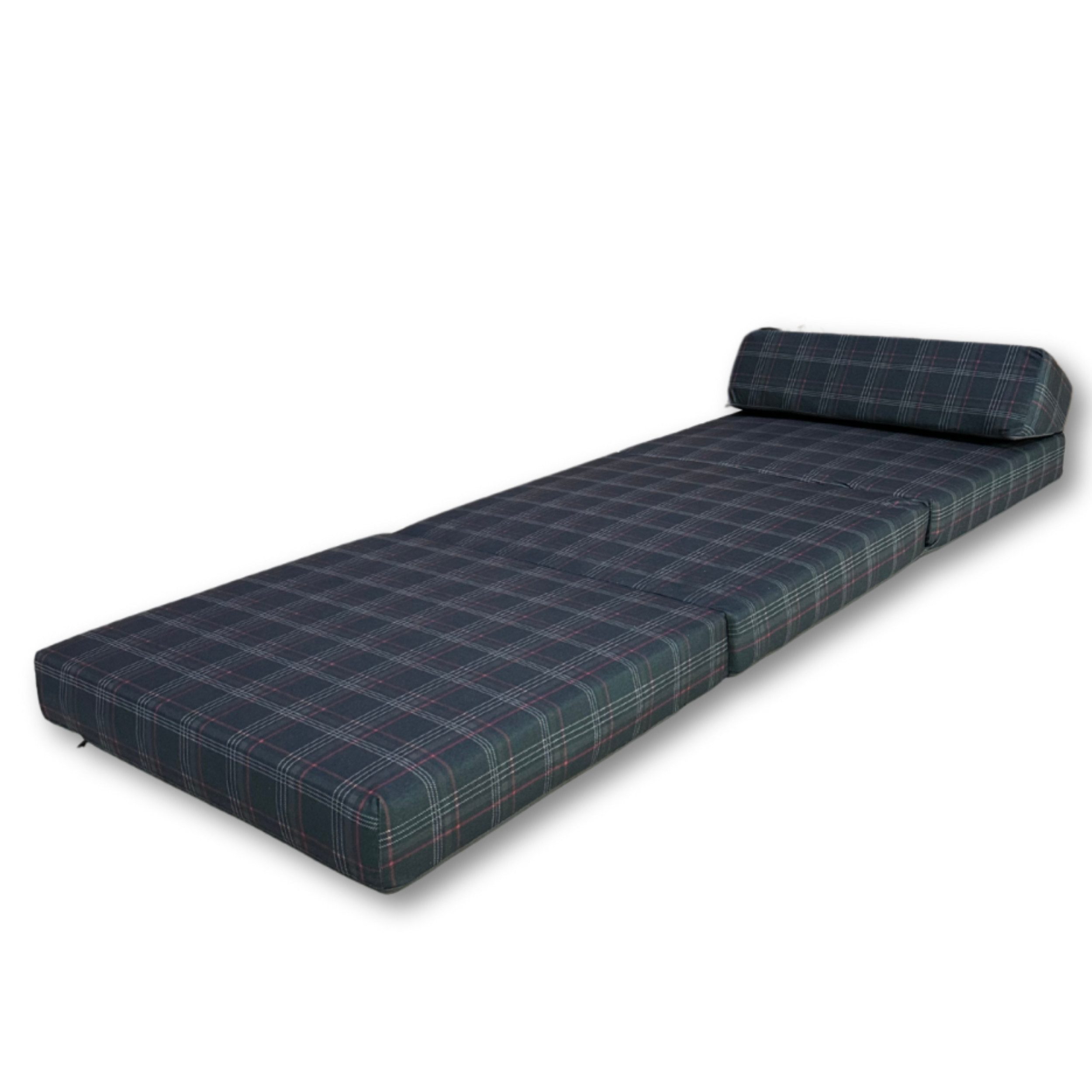Klappmatratze Klappmatratze Gästematratze Kopfteil VW GTI Muster 200x70x10cm Bezug, FORTISLINE, 10 cm hoch, (Set), Bezug Waschbar