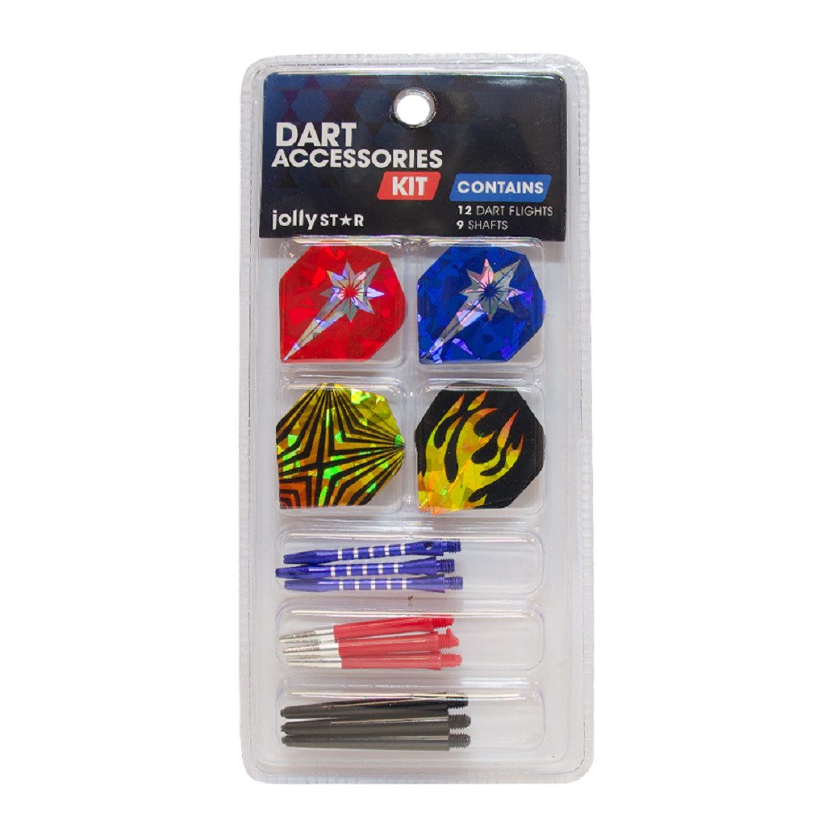 Dartpfeil Dart Zubehörset – 12 Flights & 9 Shafts – Metall & Kunststoff