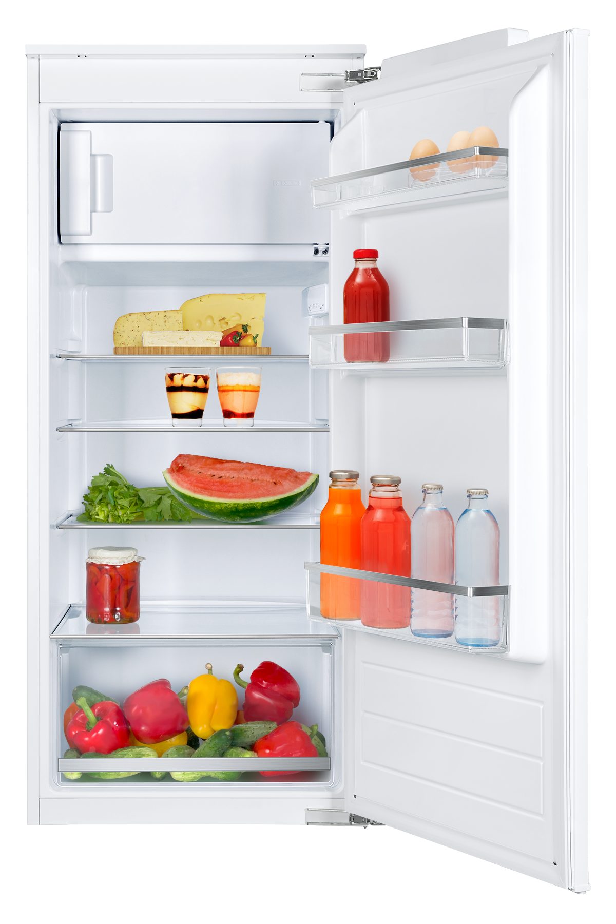 Amica Einbaukühlschrank EKSX 362 241, 122,1 cm hoch, 54 cm breit, Einbaukühlschrank mit leiser Kühlung, LED‑Sicht und Eisbehälter