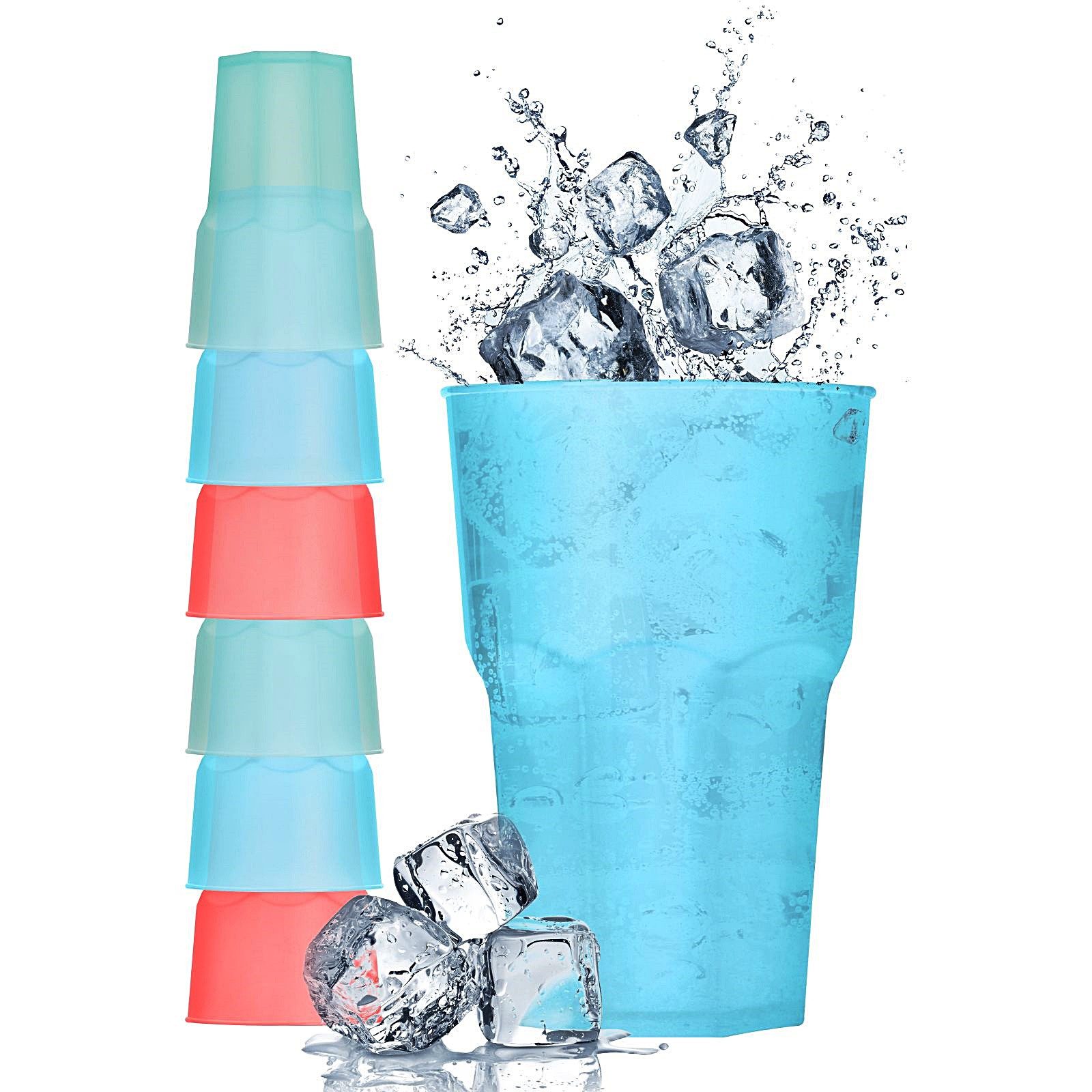 astor24 Kinderbecher 12er Set Trinkbecher 480 ml Kunststoff Cocktail Kinderbecher XXL, 6-tlg., Mehrwegbecher Unzerbrechlich