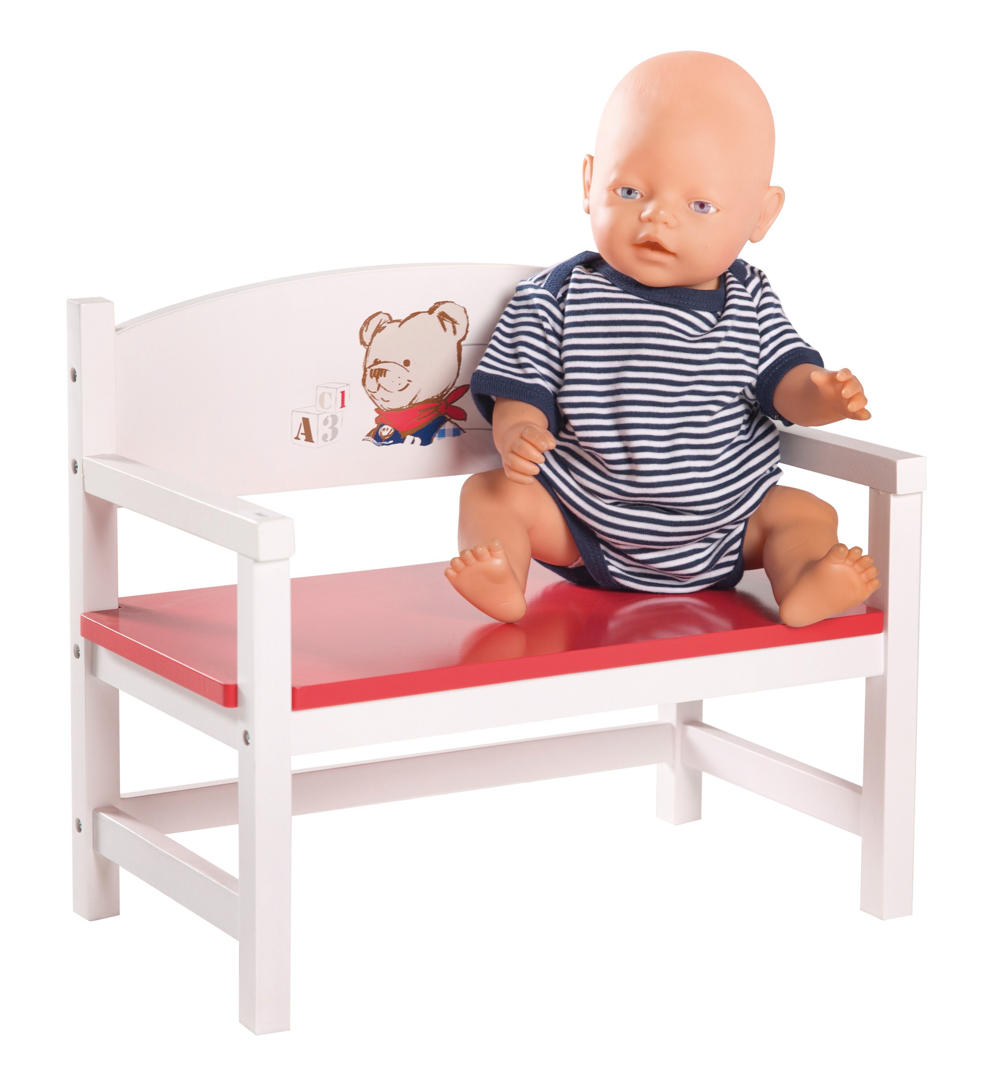 roba® Puppenmöbel Teddy College, Puppenbank weiß günstig online kaufen