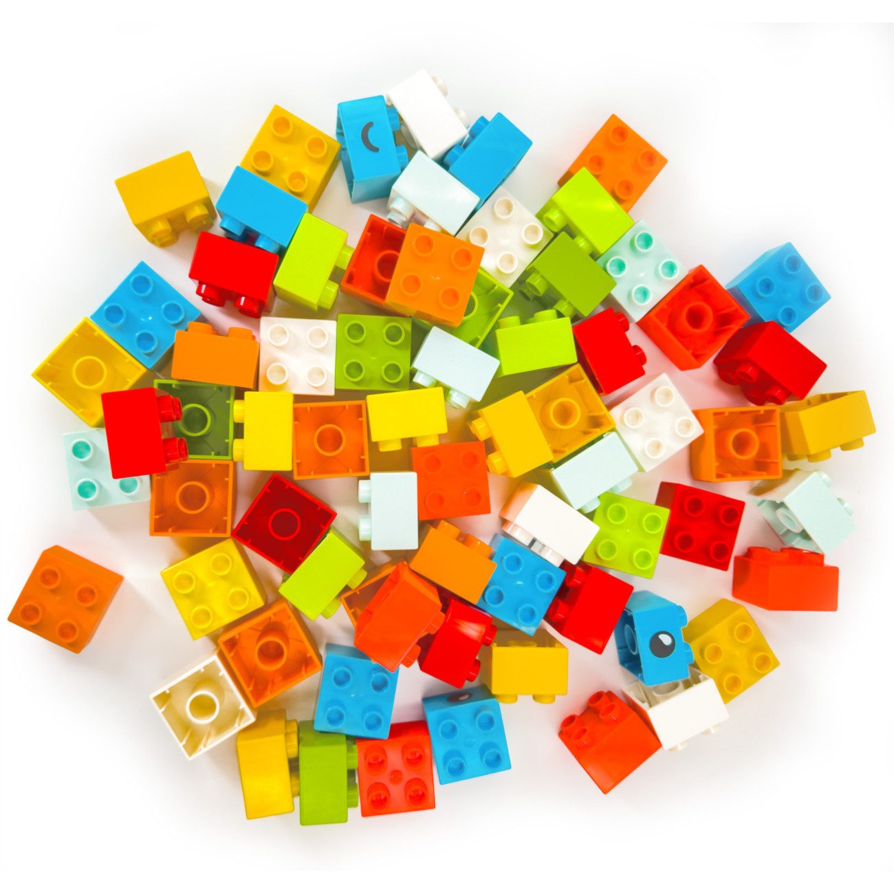 LEGO Duplo: 2x2 Bausteine, bunt gemischt, 50x Spielbausteine