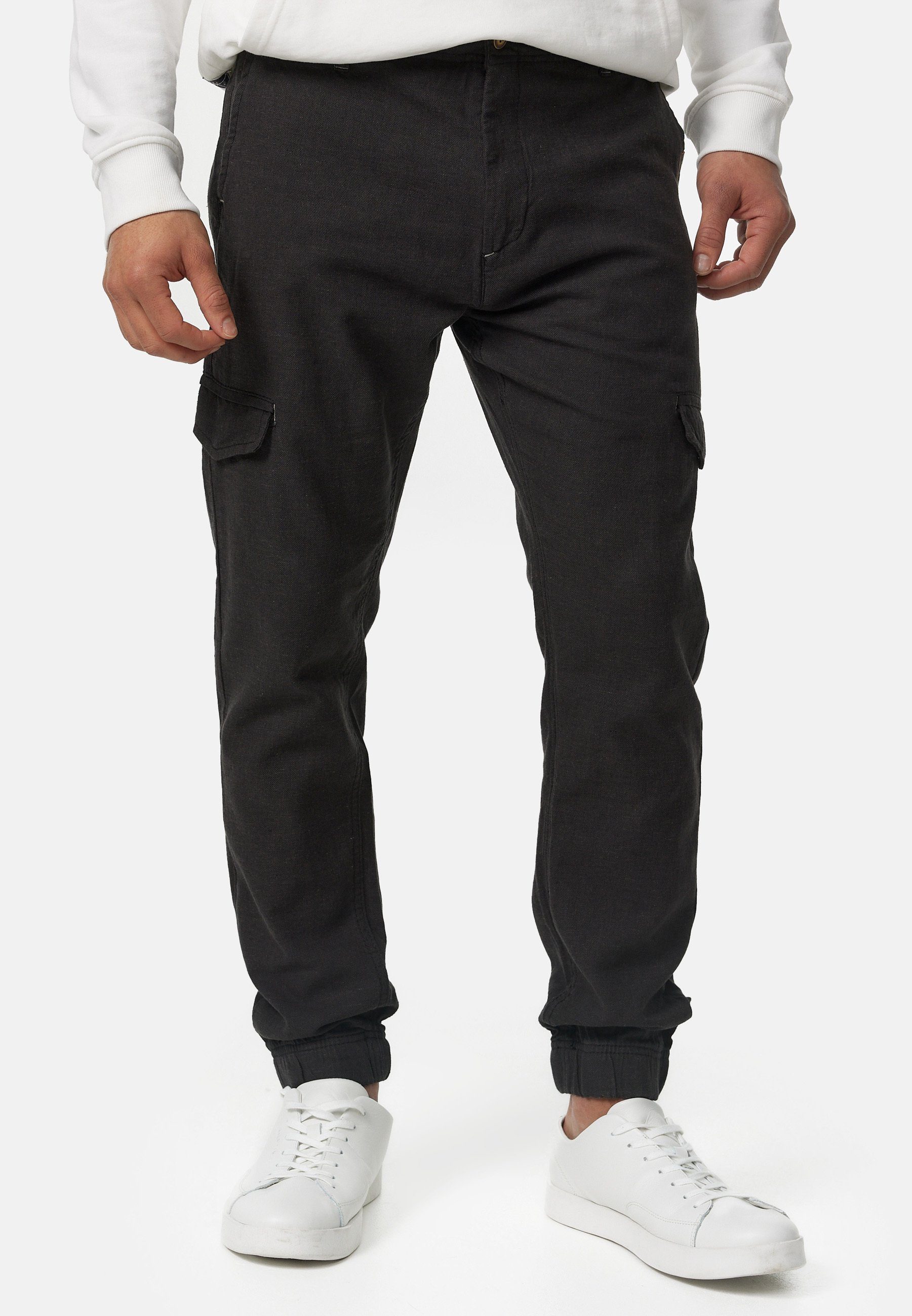 Leinenhose Booth Black Indicode