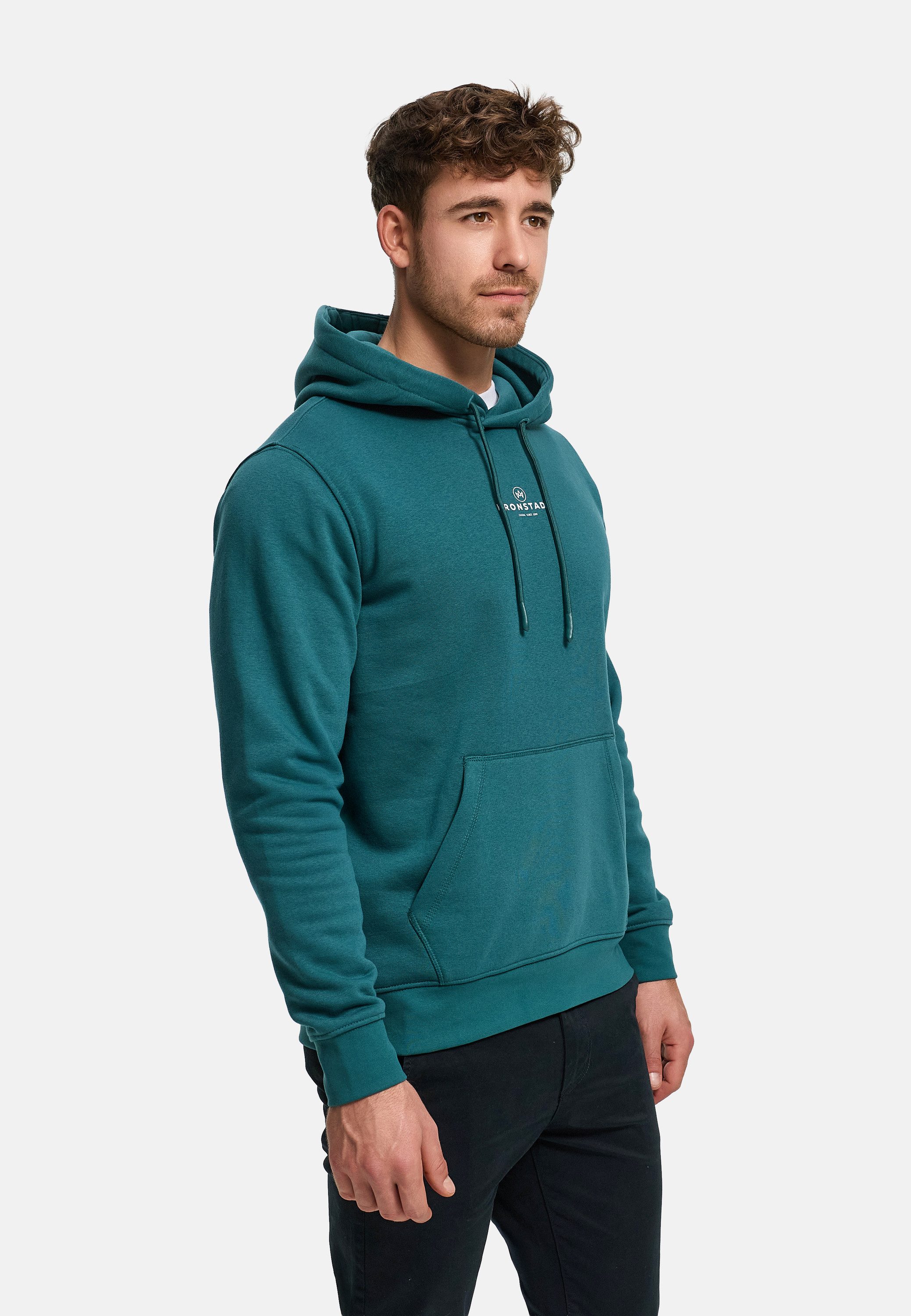 Kronstadt Hoodie Herren KSLars Printhoodie Herrenpullover Kapuze (Sweatshirt) Hoodie mit dezentem Logoprint auf der Brust