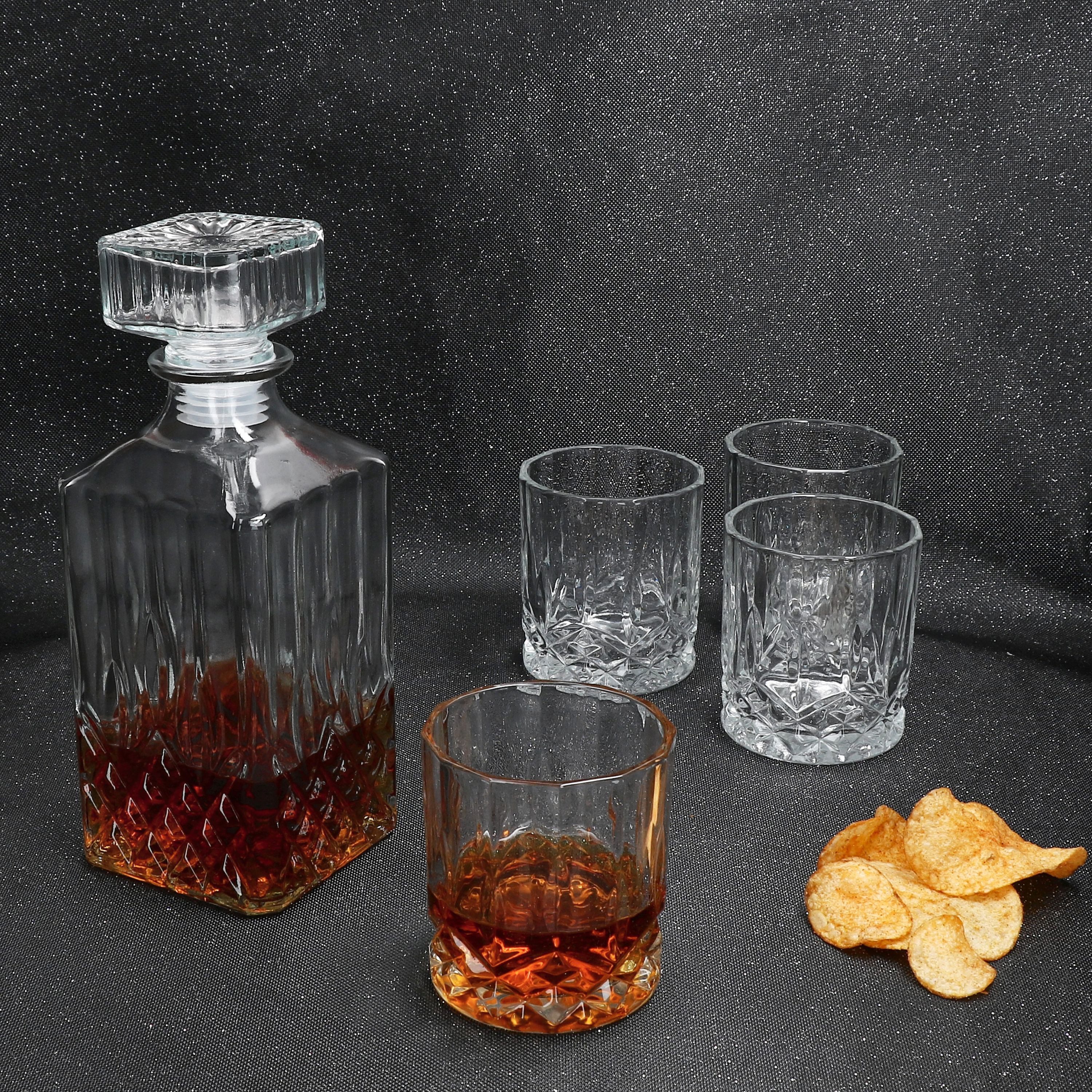 MamboCat Whiskyglas 5tlg Set Whilly Whiskykaraffe 720ml + 4 Tumbler Dekanter, Glas – Bild 5 von 5