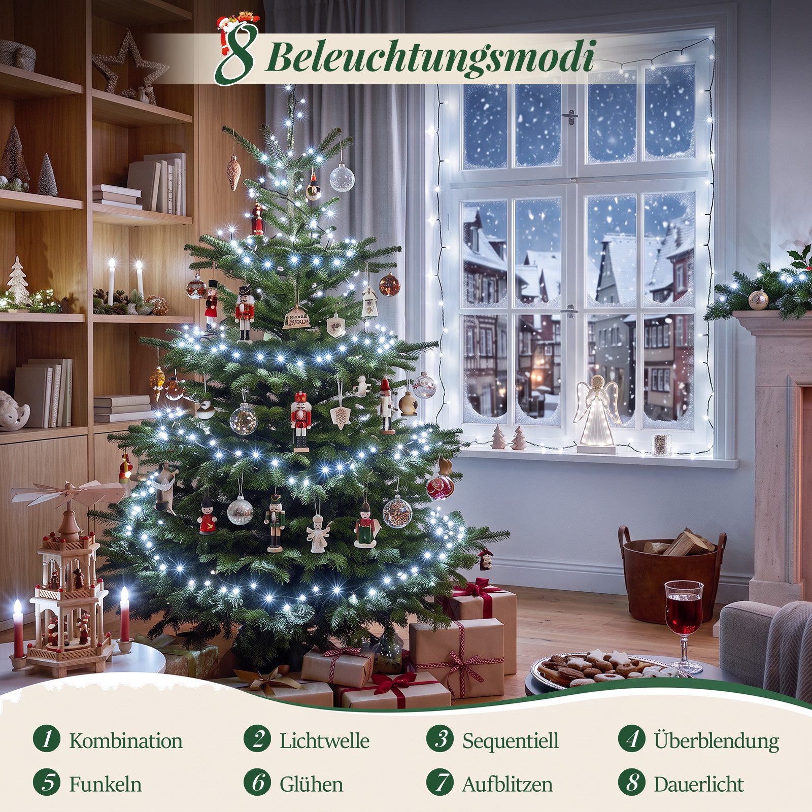 Salcar LED-Lichterkette 2m-100m LED Lichterkette Weihnachtsbaum 20-1660er LED Weihnachtsdeko – Bild 2 von 5