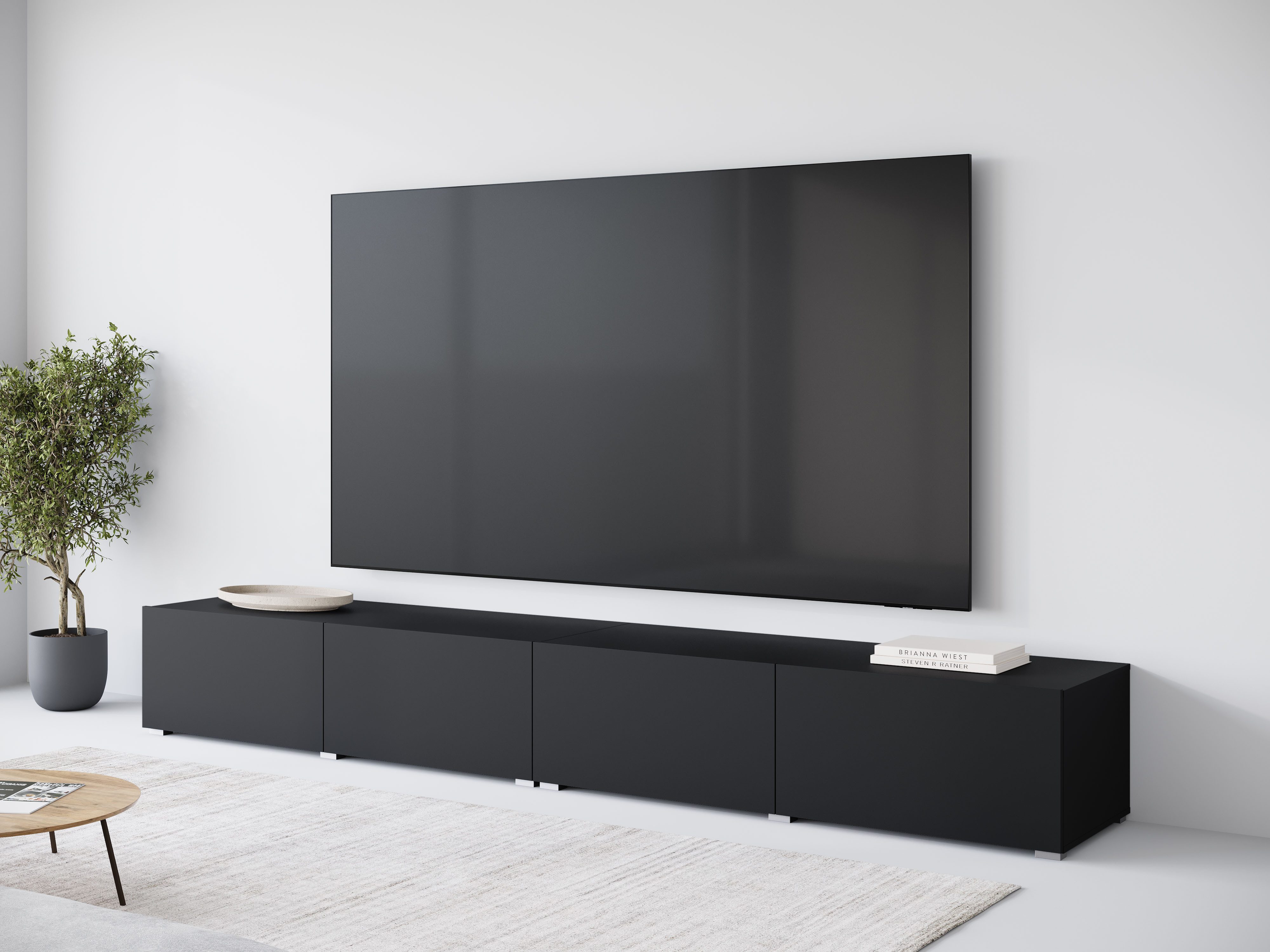 OTTO home Lowboard Denver Erlebe die Weltmeisterschaft im XXL-Format, Elegantes TV-Möbel 300 cm, speziell für bis zu 98-Zoll Fernseher