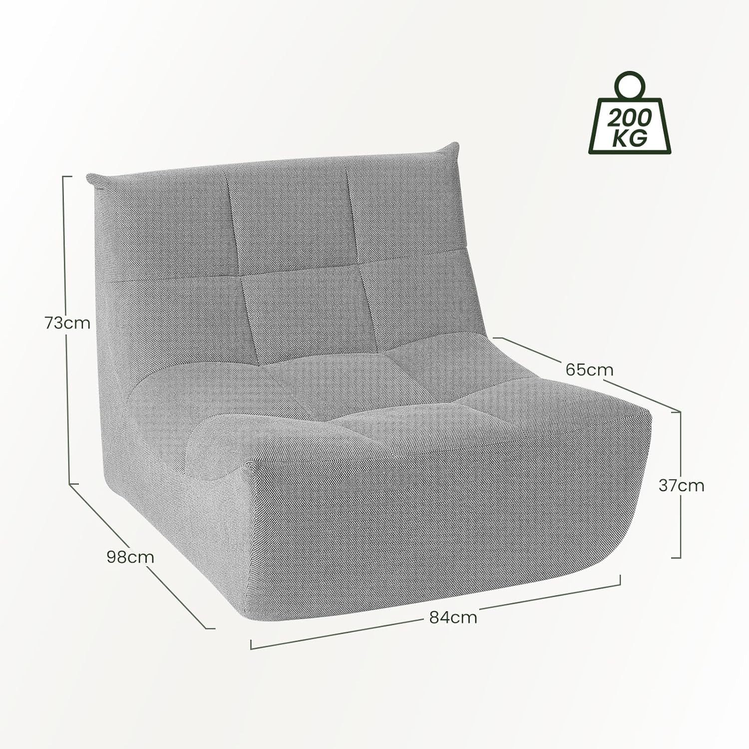 EUGAD Relaxsessel (1-St), mit Rückenlehne, Lesesessel bequem, Bodensessel für Wohnzimmer
