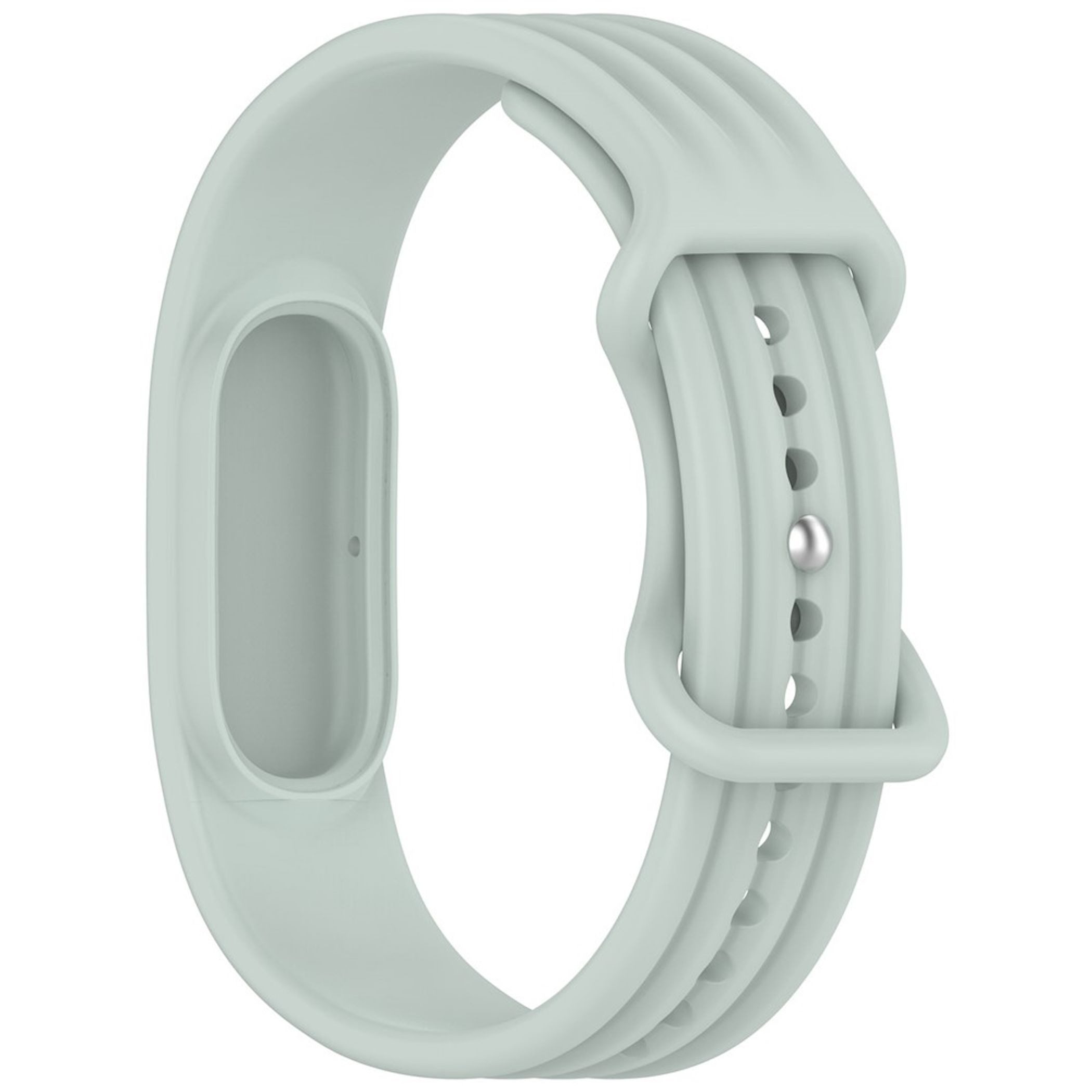 Wigento Smartwatch-Armband Silikon für Google Fitbit Air 8-Shape Streifen Design Hellgrün, 8-Shape Verschluss, verstellbare Länge, Schnellwechsel – Bild 3 von 5