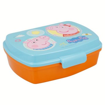 Peppa Pig Lunchbox 4 teiliges Lunch Set - Brotdose Trinkflasche Besteck, (4-tlg)
