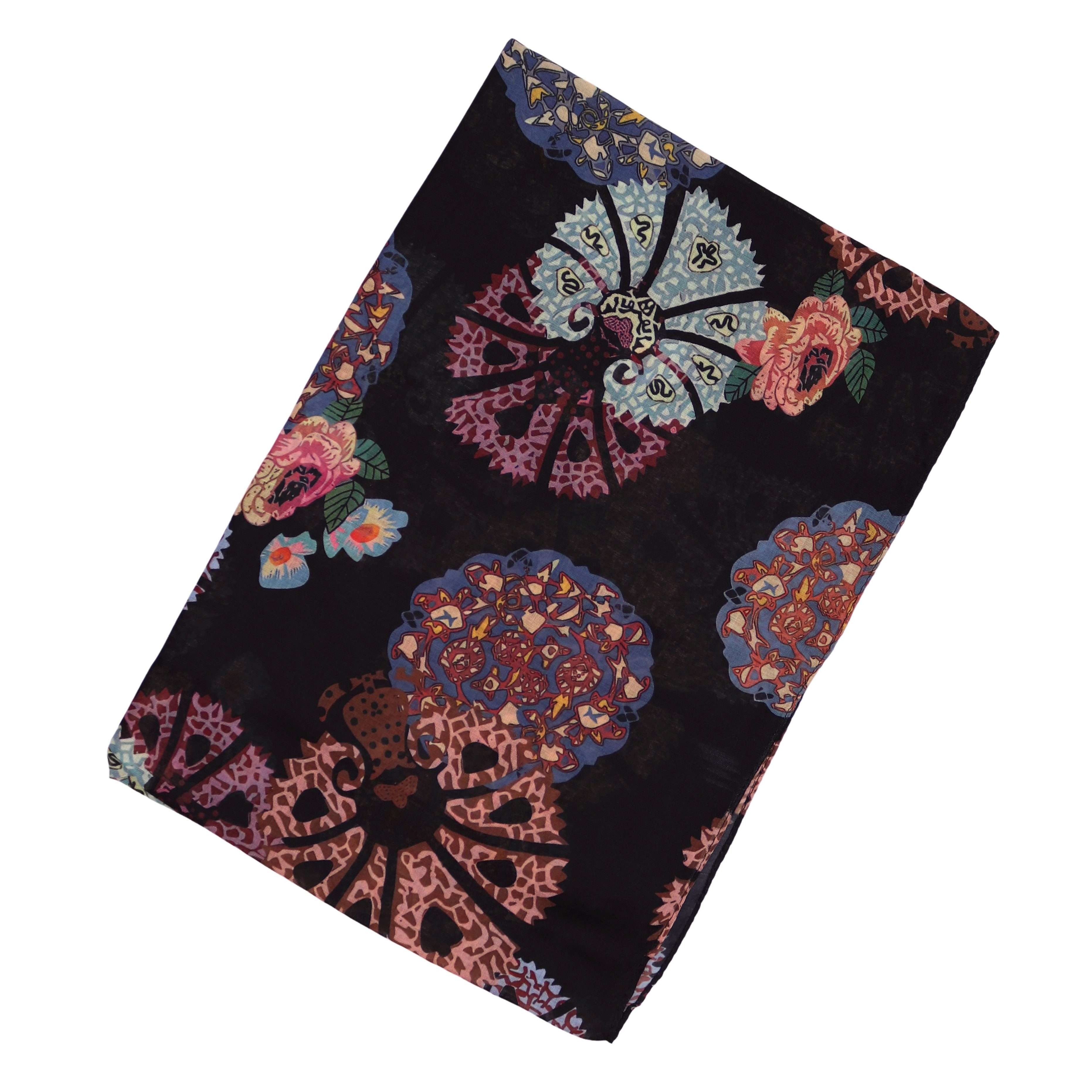 MIRROSI Loop Damen Schal Weich aus 100% Viskose Groß, Schlauchschal, Blumenmuster, (ca.60x80cm, zweimal um den Hals wickelbar), Damen Halstuch Stola ideal für F – Bild 3 von 4