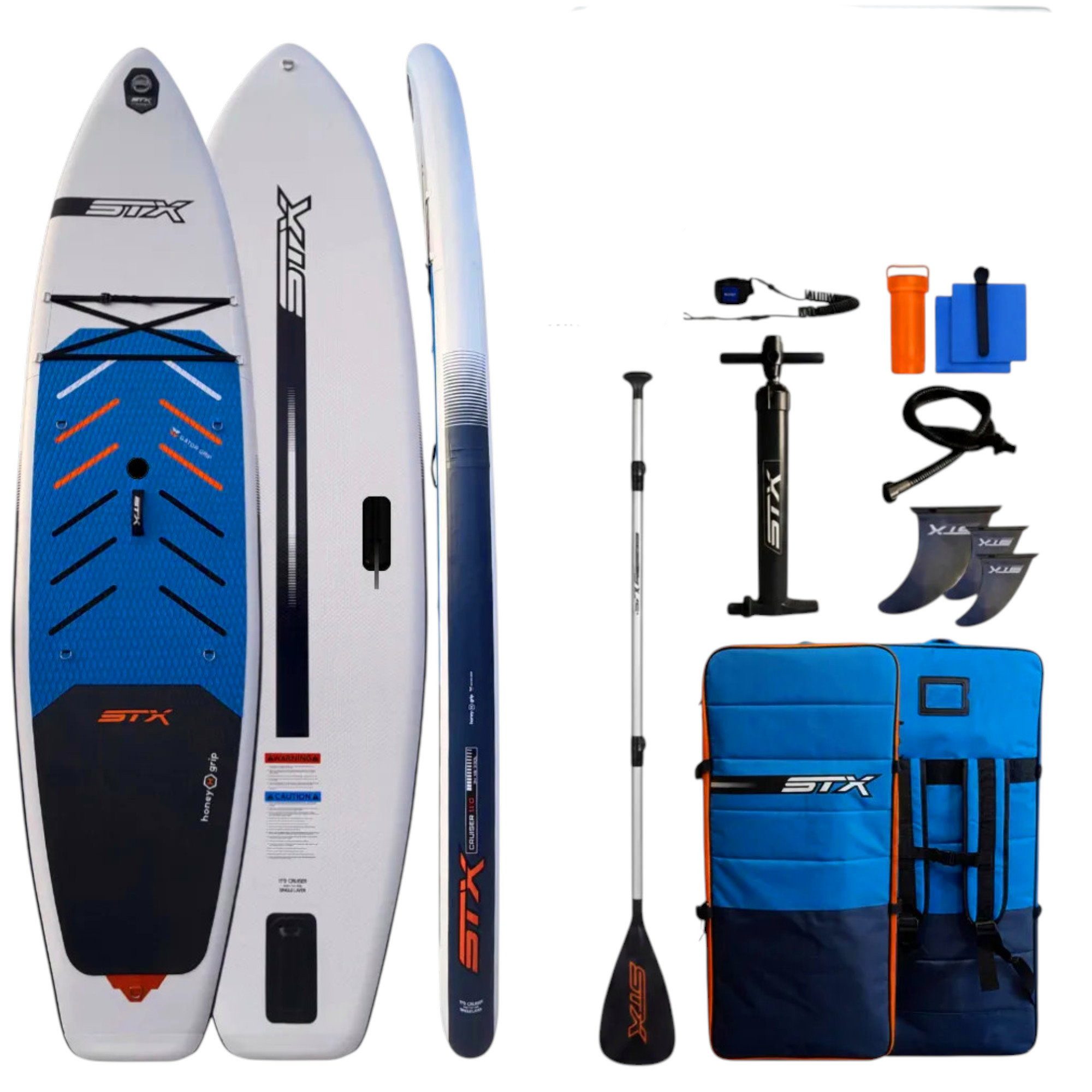 SUP-Board STX WS Hybrid Cruiser Family 11\'2 SUP Board aufblasbar Windsurf Set